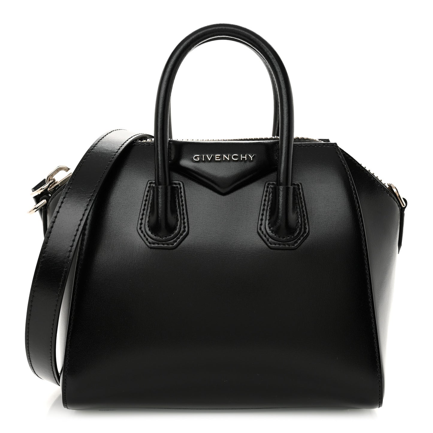 Shiny Lord Calfskin Mini Antigona Black