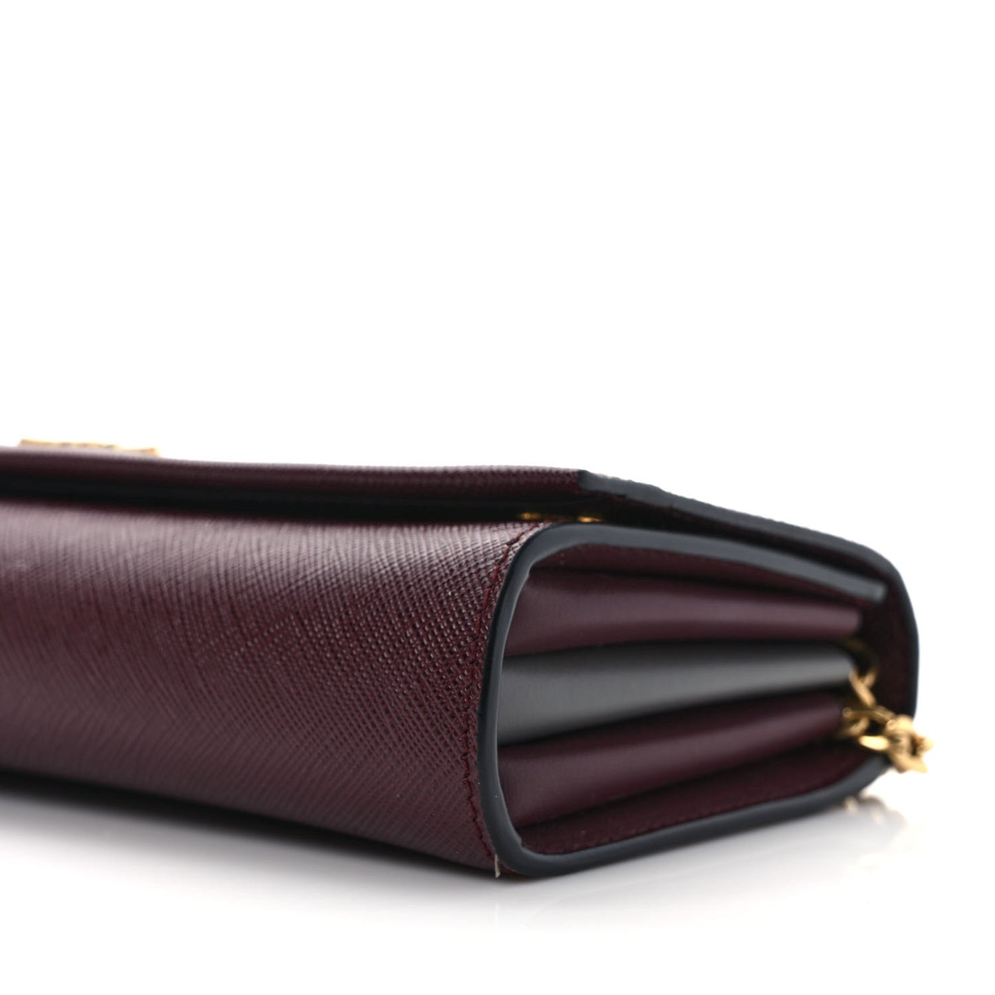 Saffiano Metal Chain Wallet Granato