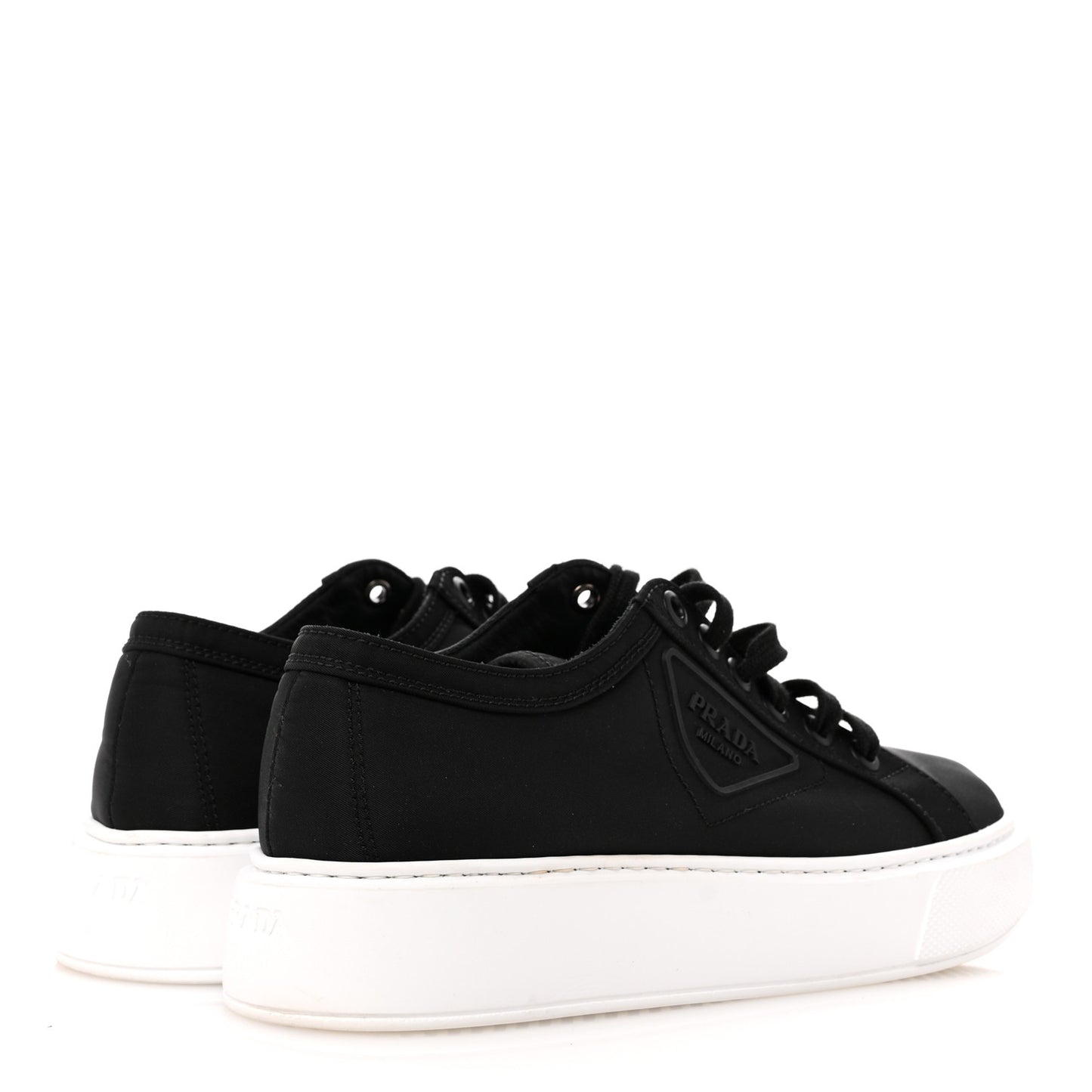 Nylon Gabardine Triangle Logo Platform Sneakers 39 Black
