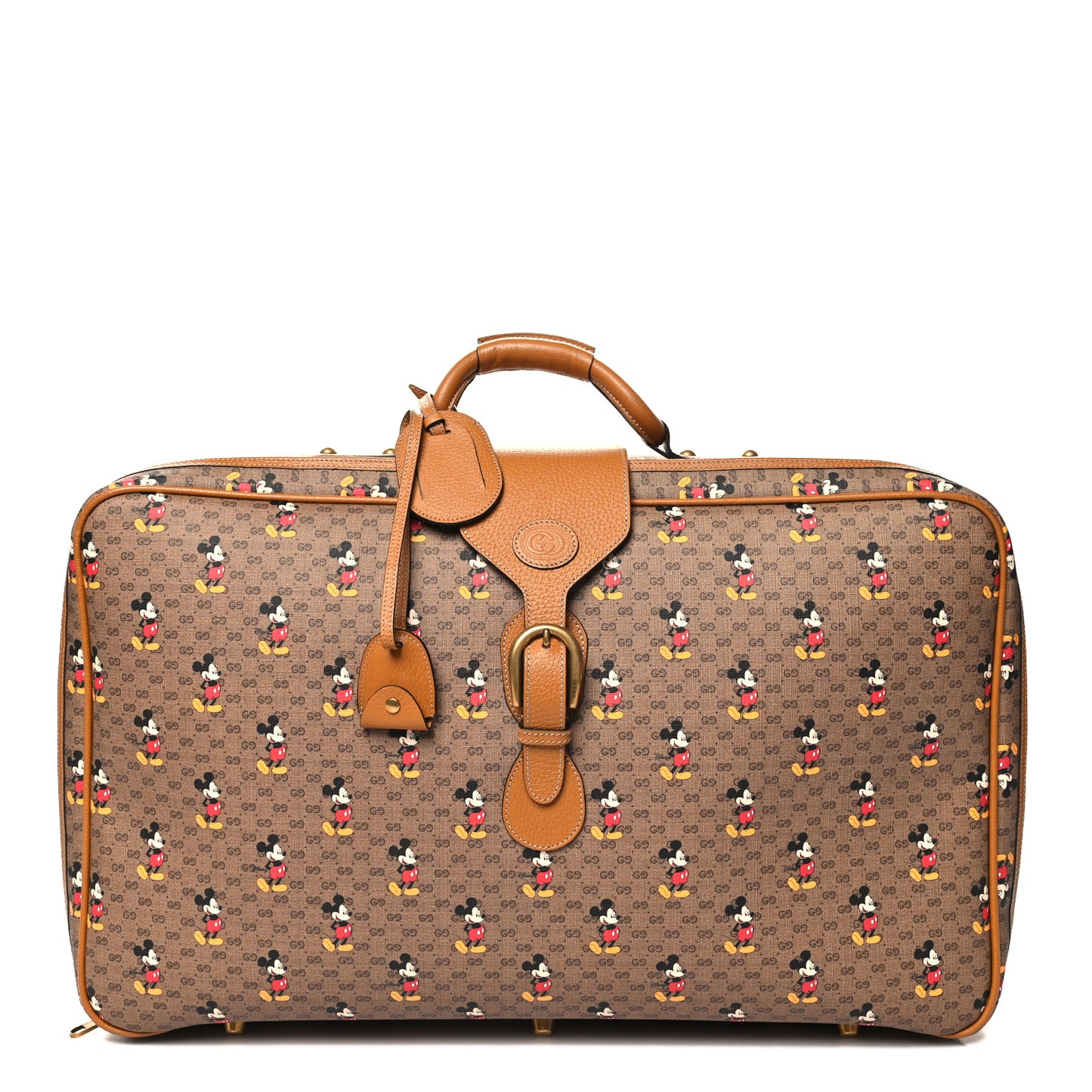 X DISNEY Mini Vintage GG Supreme Monogram Mickey Mouse Small Suitcase Beige Vintage Sun Oil