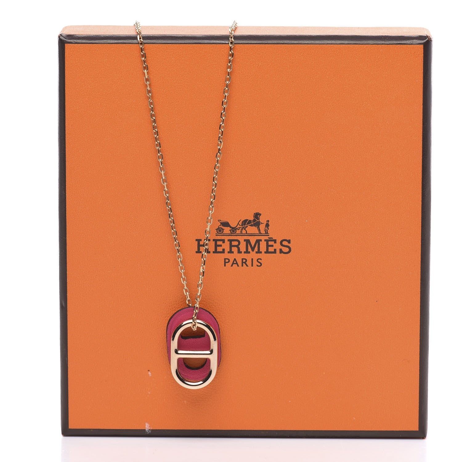 Hermes Swift O'Maillon Pendant Necklace Rose Mexico 5 of 5