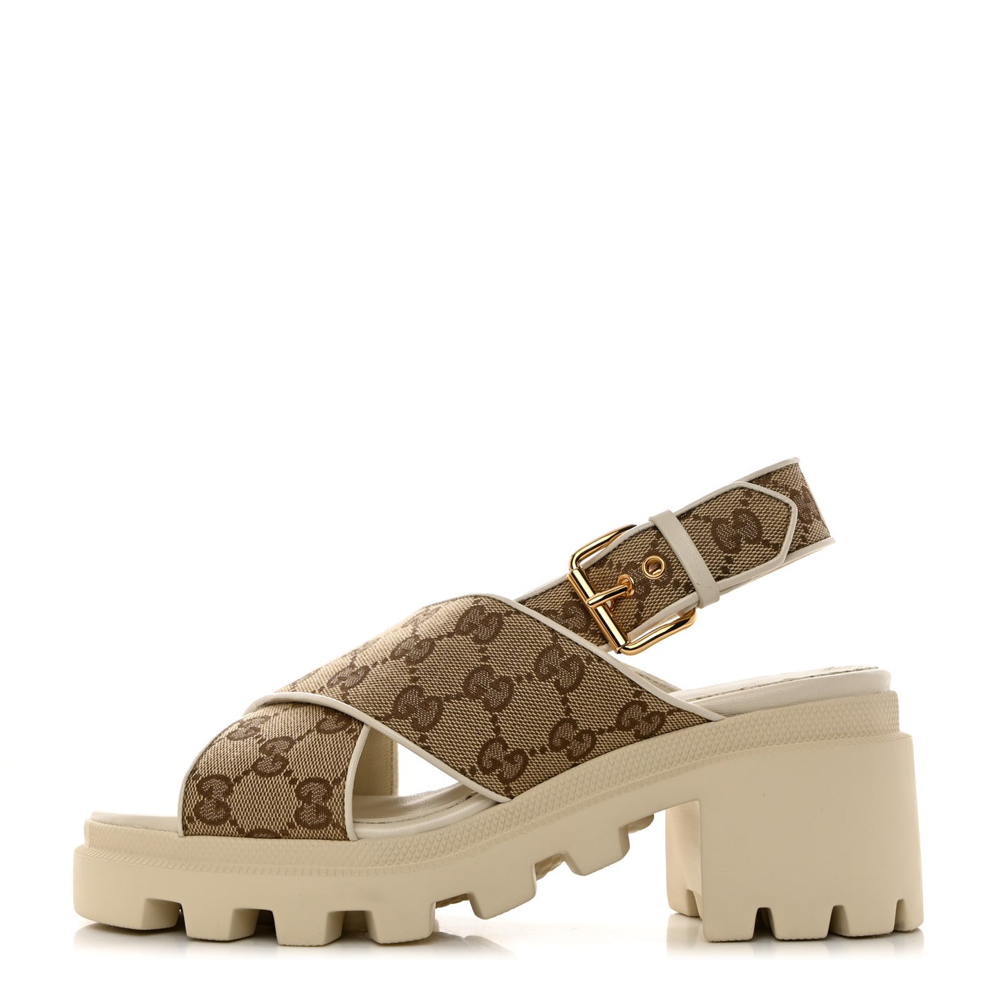 Monogram Granada Kid Trip 40/72mm Lug Sole Sandals 39 Beige Ebony Mystic White