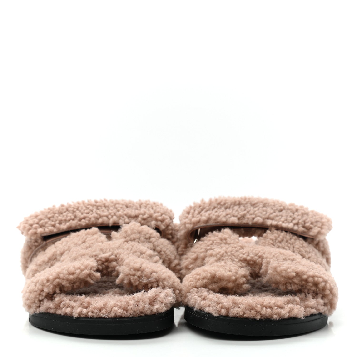 Hermes Woolskin Womens Chypre Sandals 37 Bois De Santal 2 of 8