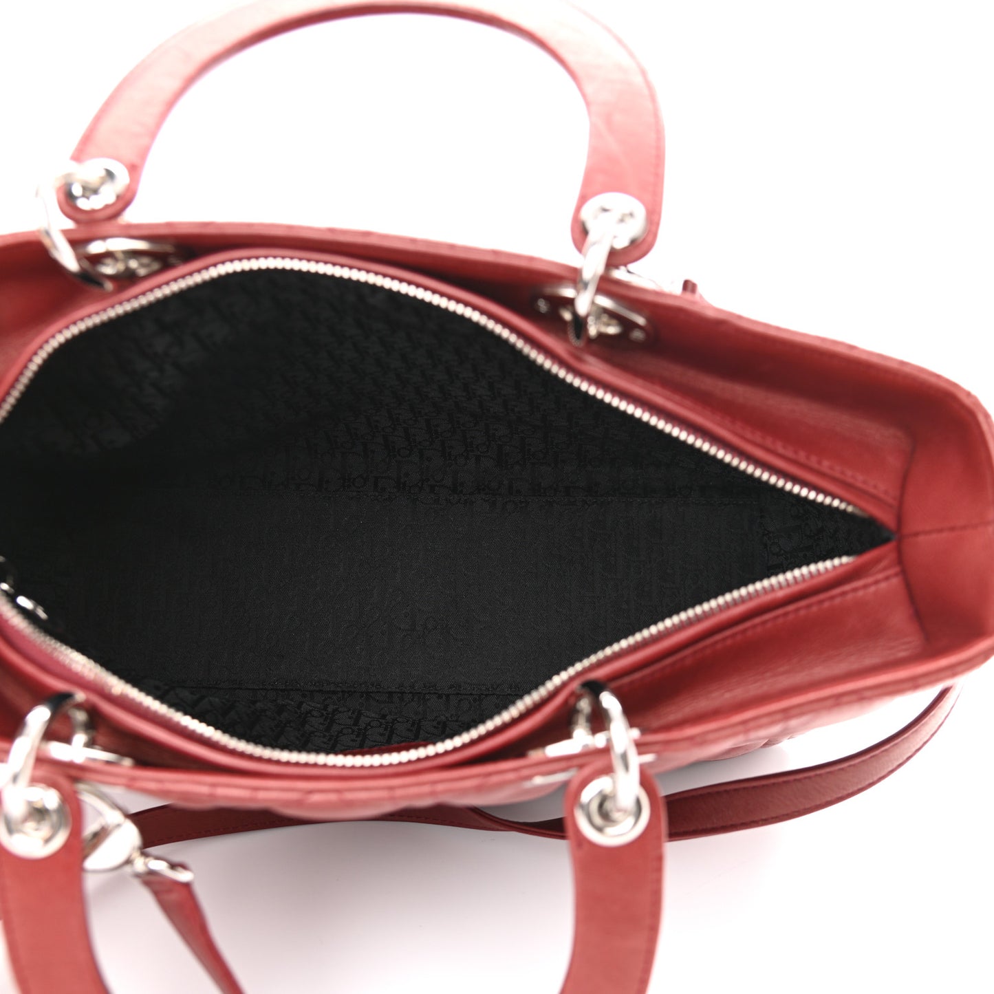 Lambskin Cannage Large Lady Dior Red
