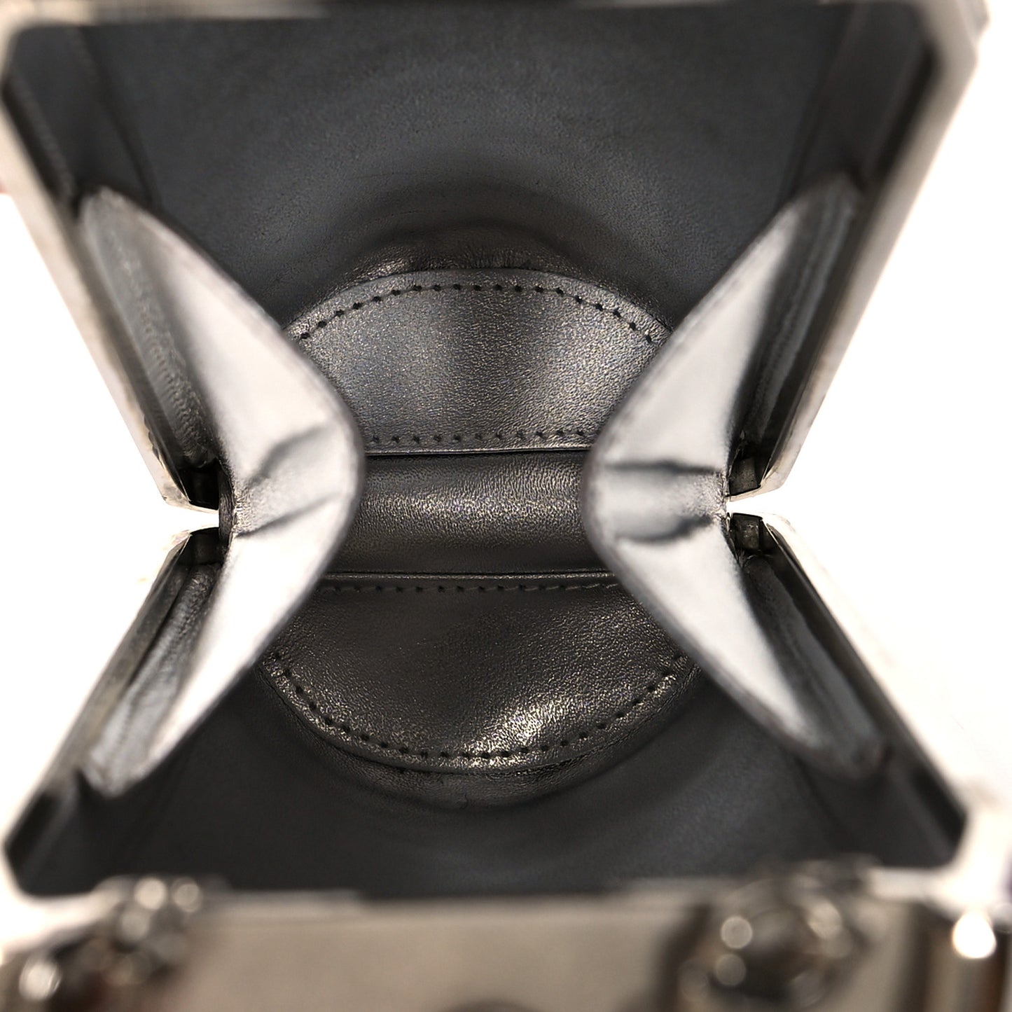 Crystal Optimism Can Minaudiere Clutch Silver Multicolor