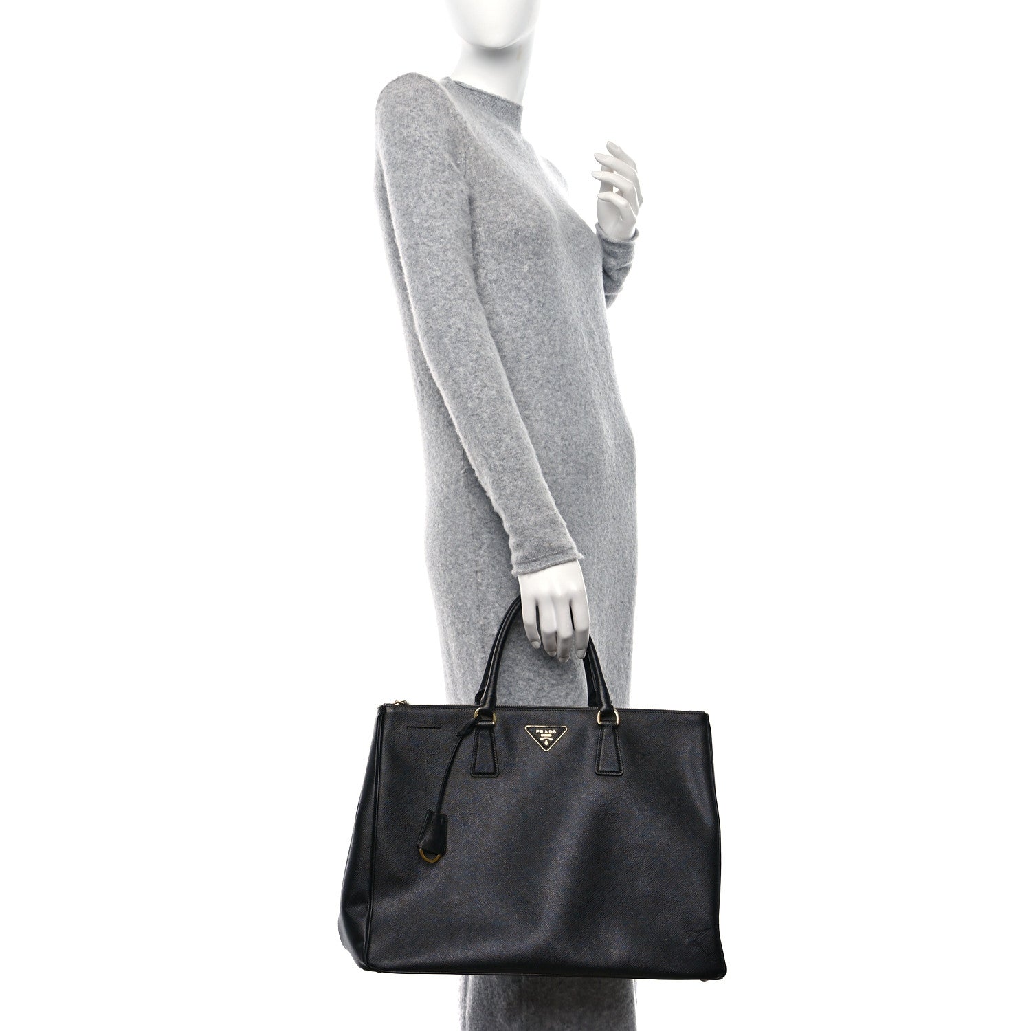 Prada Saffiano Large Galleria Double Zip Tote Black 2 of 10