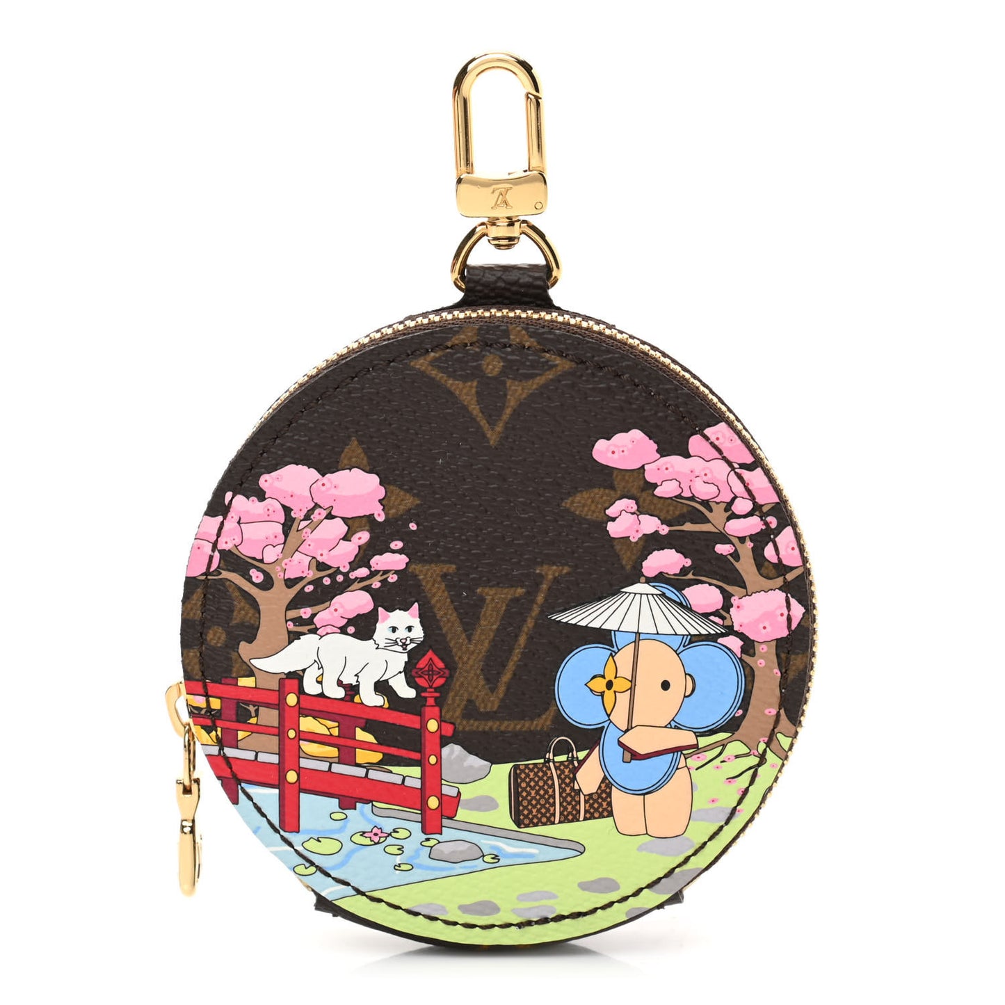 Monogram 2021 Christmas Animation Japanese Garden Round Coin Purse Wisteria Pink