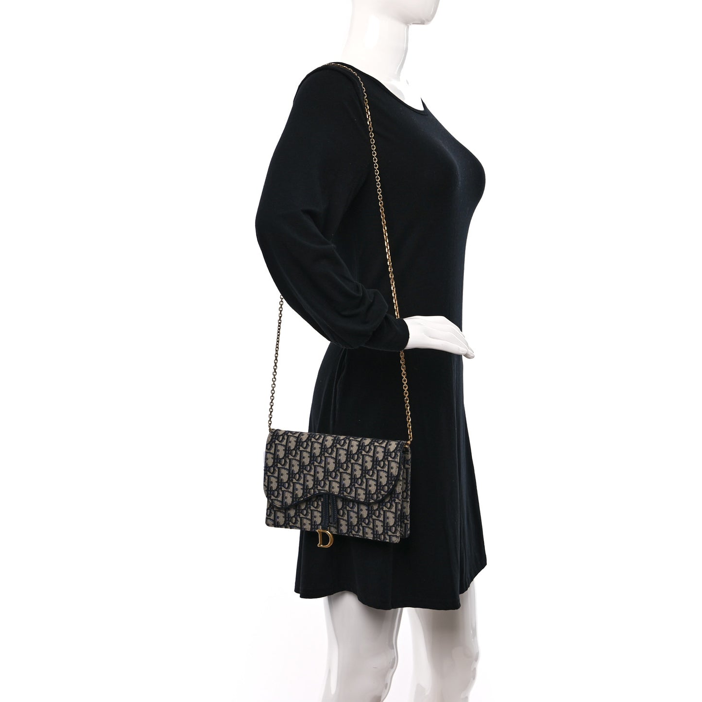 Oblique Saddle Chain Pouch Blue