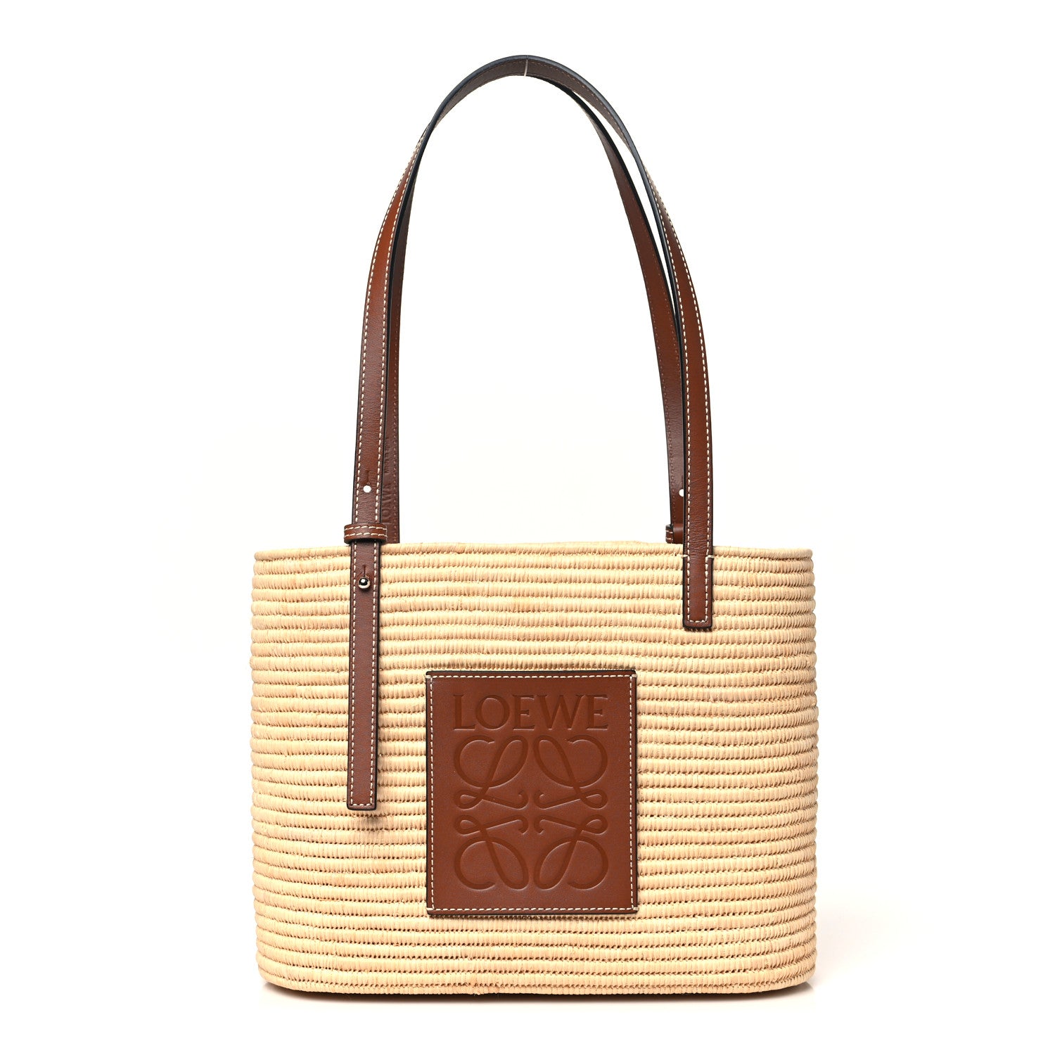 Loewe Raffia Small Square Basket Tote Bag Natural Tan 1780429