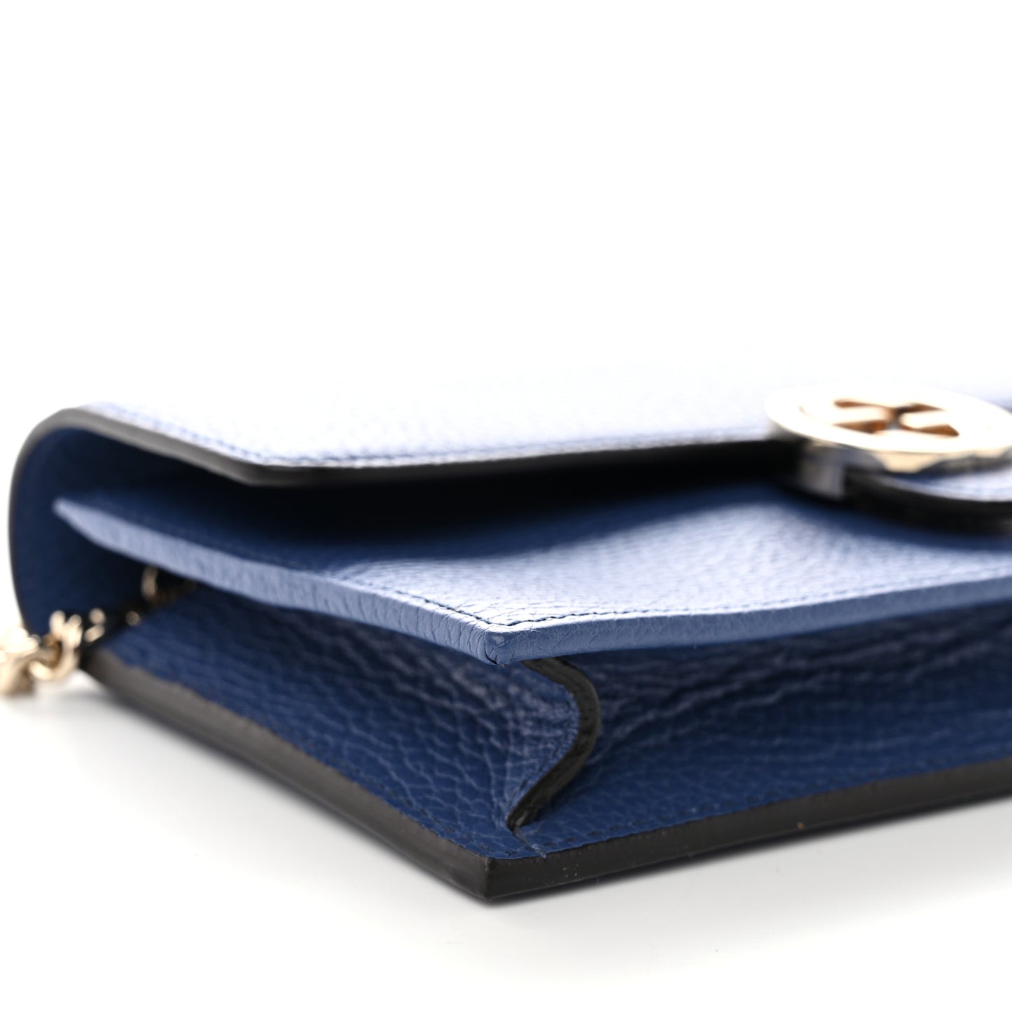 Dollar Calfskin Interlocking G Chain Wallet Caspian