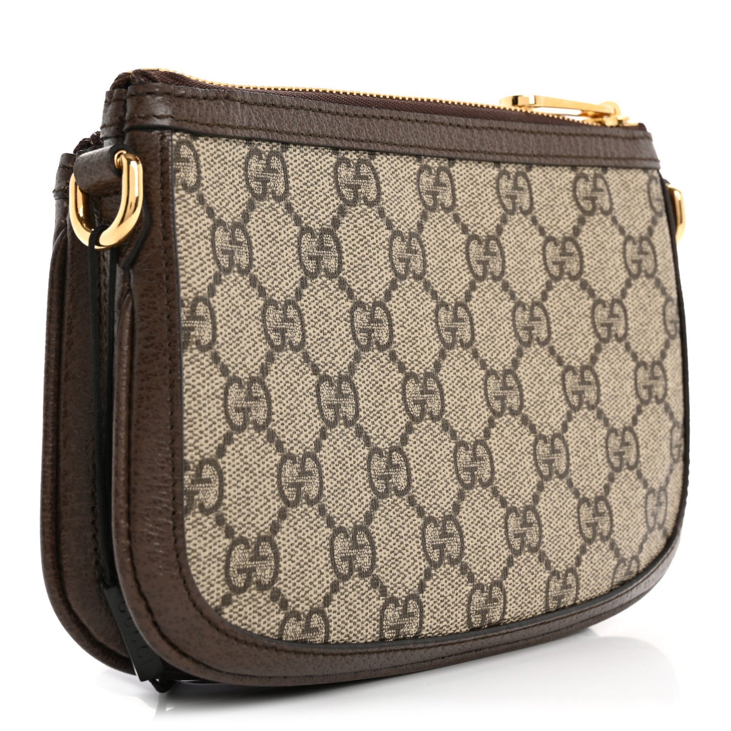 GG Supreme Monogram Textured Dollar Calfskin Web Mini Blondie Crossbody Bag Beige Ebony New Acero