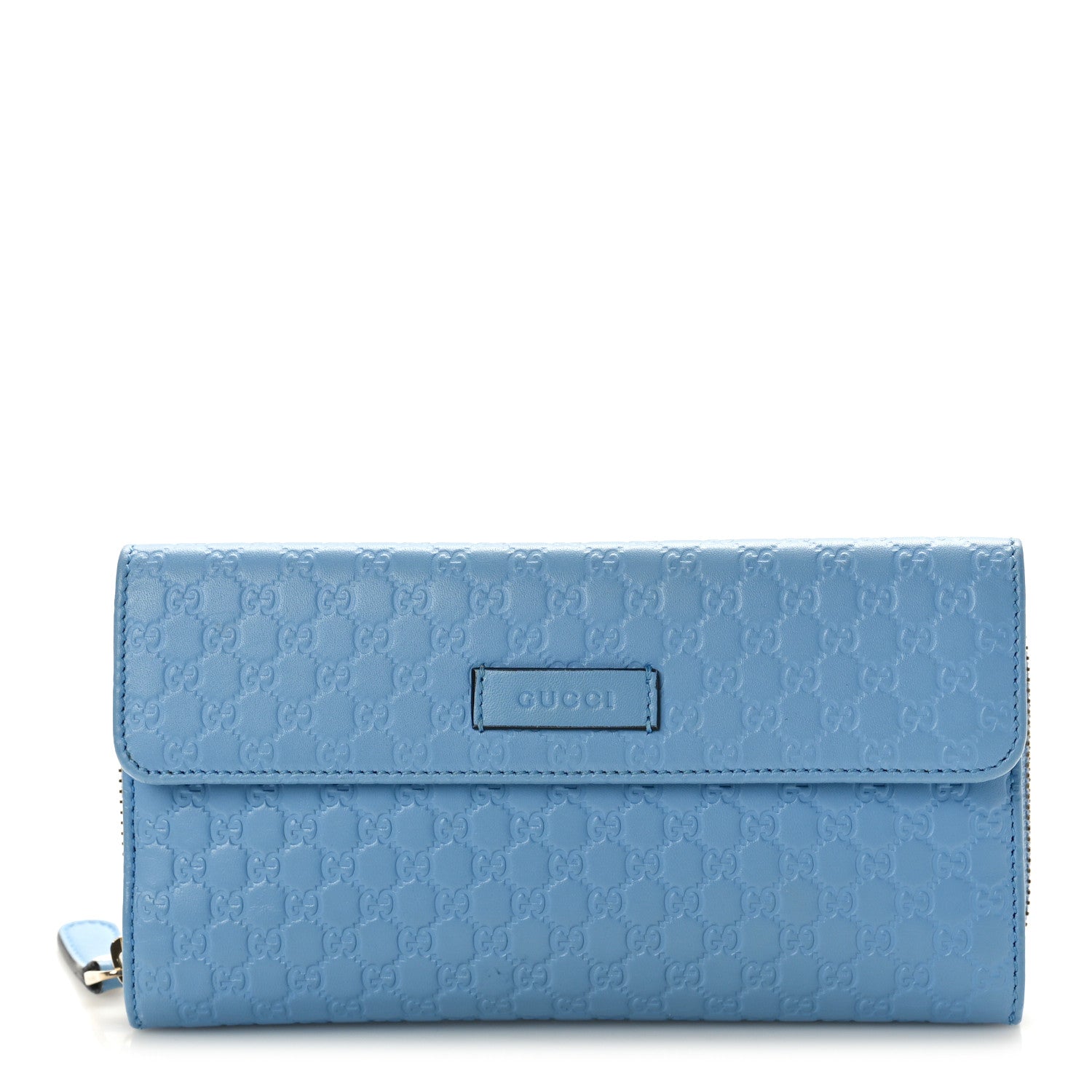 Gucci Soft Microguccissima Continental Zip Wallet Mineral Blue