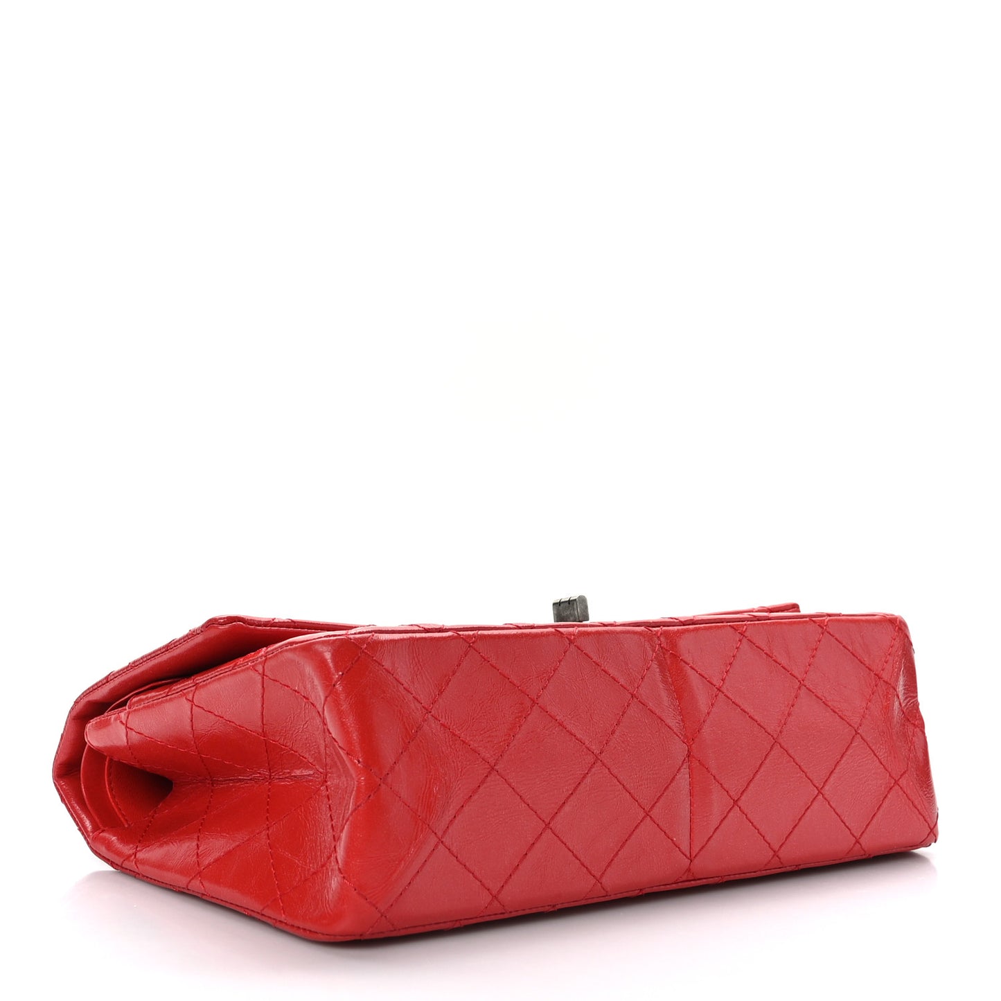 Aged Glazed Calfskin Quilted 2.55 Reissue 226 Flap Red