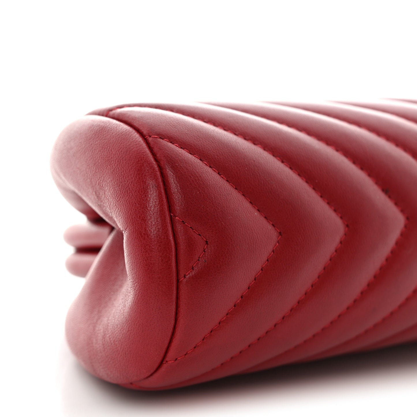 Lambskin Chevron Quilted Timeless Clutch Red
