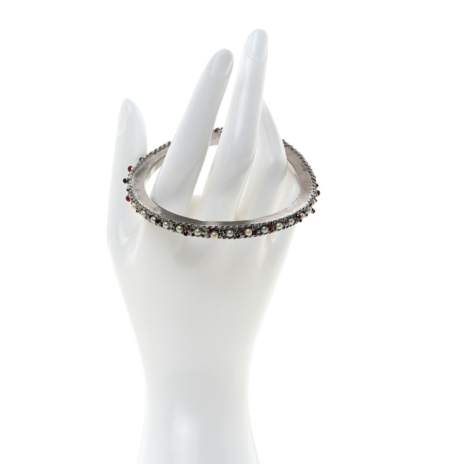Chanel Ruthenium Pearl Bead Bangle 2 of 4