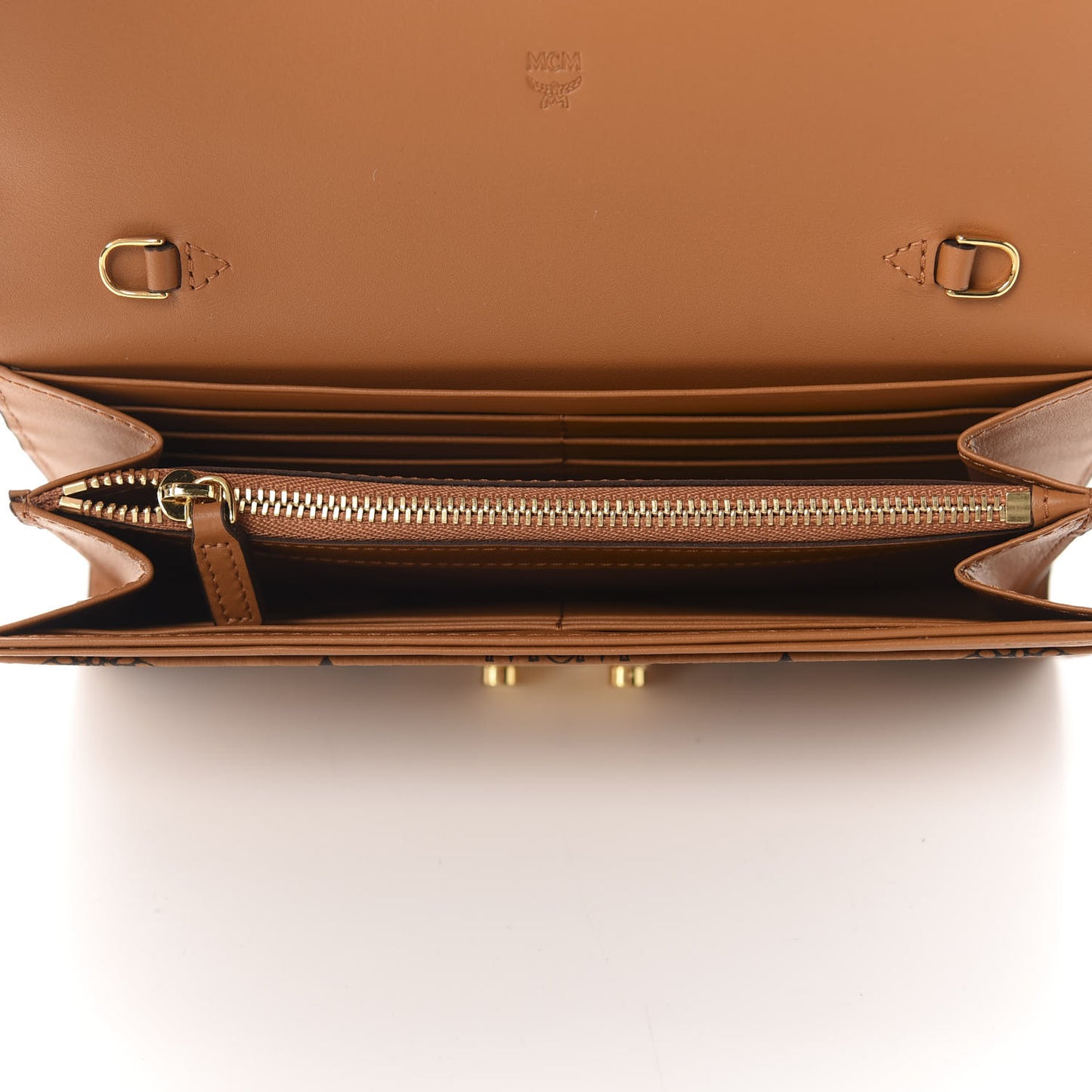 Visetos Large Patricia Wallet On Chain Cognac