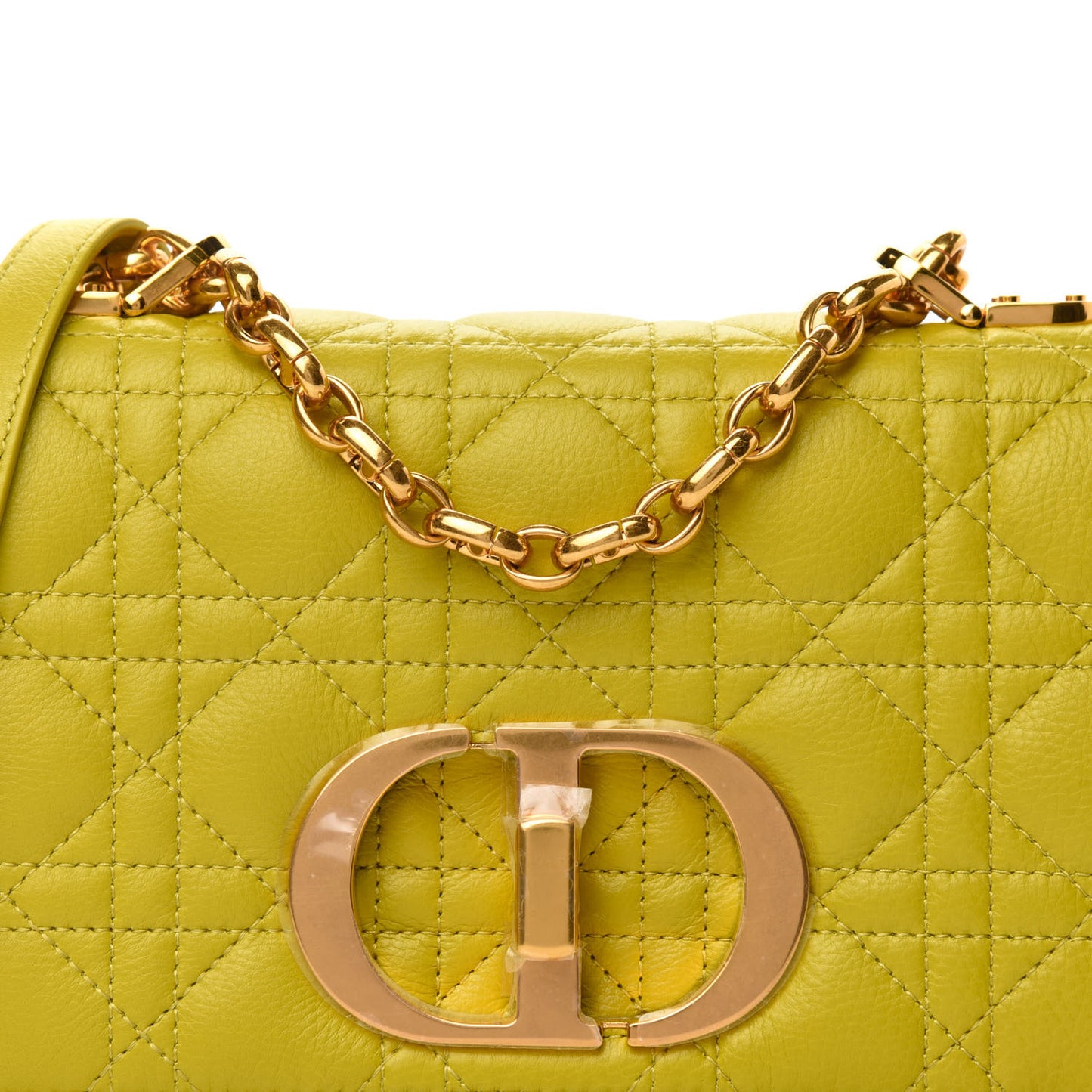 Calfskin Cannage Small Caro Bag Lime