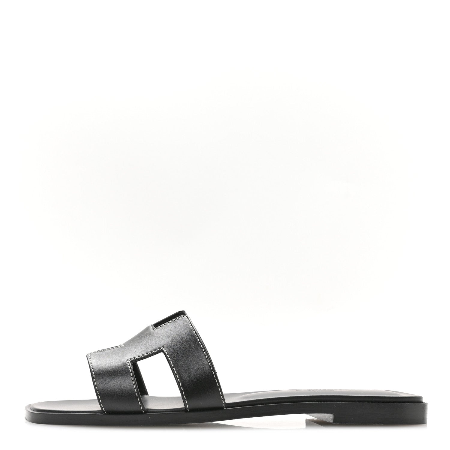 Hermes Box Calfskin Oran Sandals 36.5 Black 1767989 – FASHIONPHILE