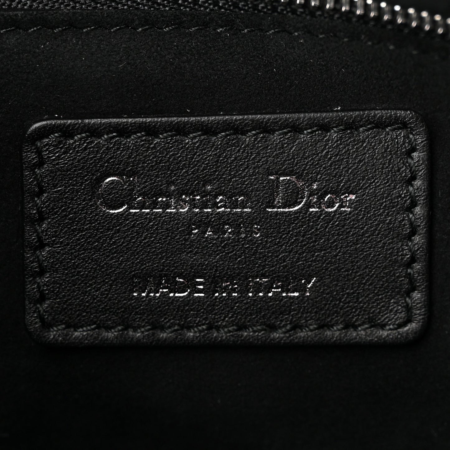 Calfskin Studded Flower Medium Lady Dior Black