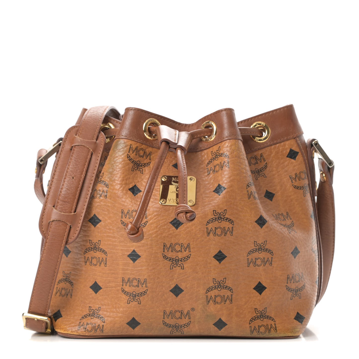 Visetos Essential Drawstring Bucket Bag Cognac