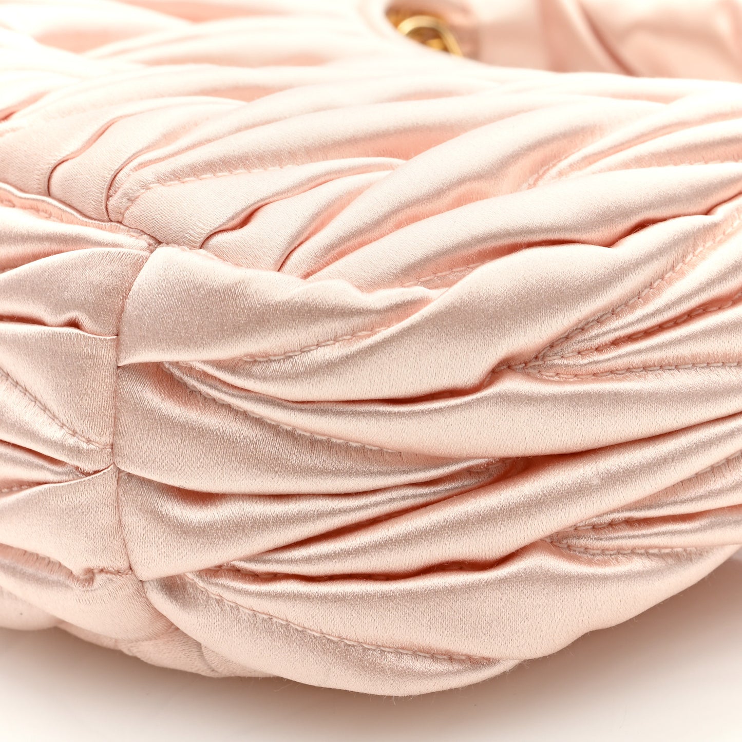 Satin Matelasse Mini Wander Hobo Alabaster Pink