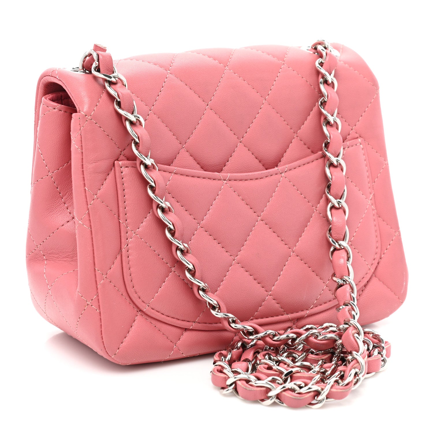 Chanel Lambskin Quilted Mini Square Flap Pink 3 of 13