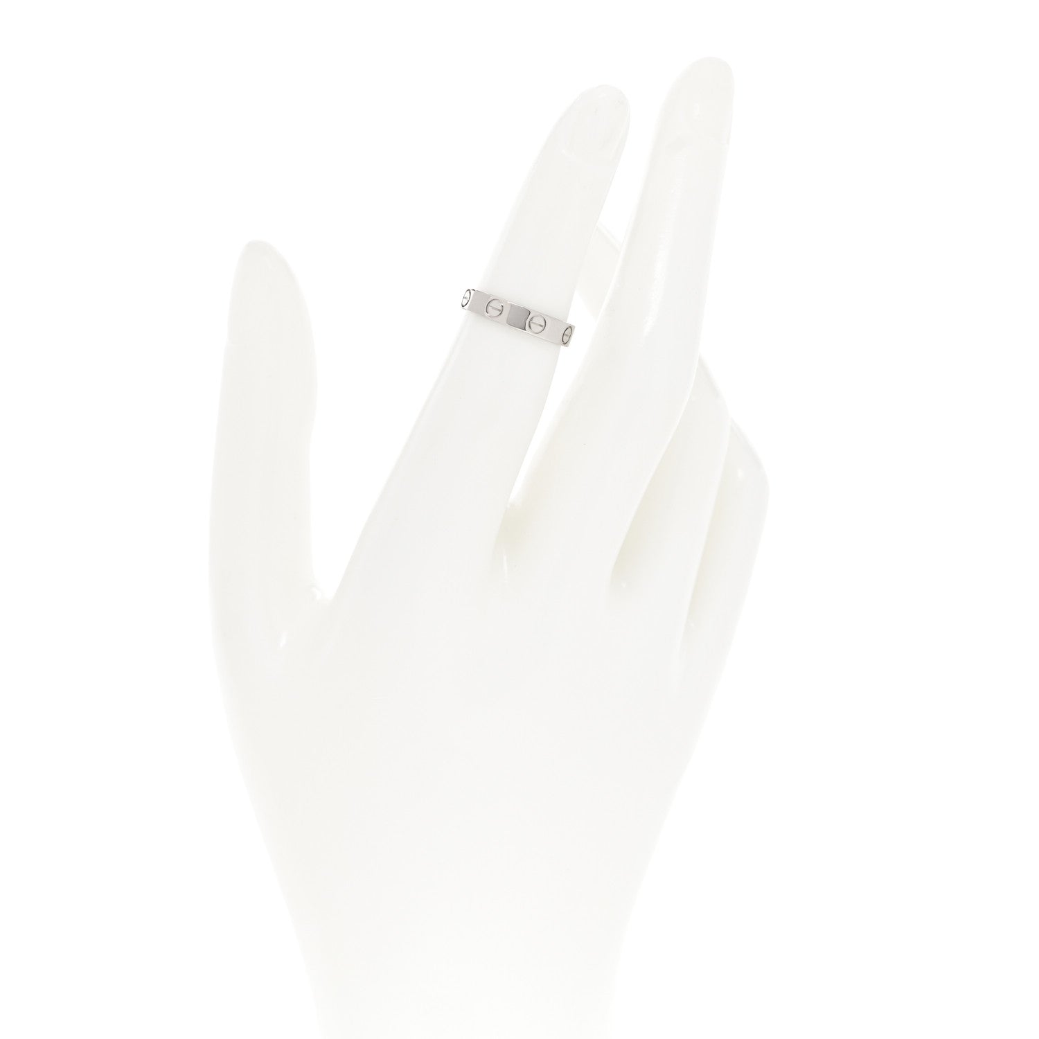 Cartier 18K White Gold 3.5mm LOVE Wedding Band Ring 48 4.5 2 of 4