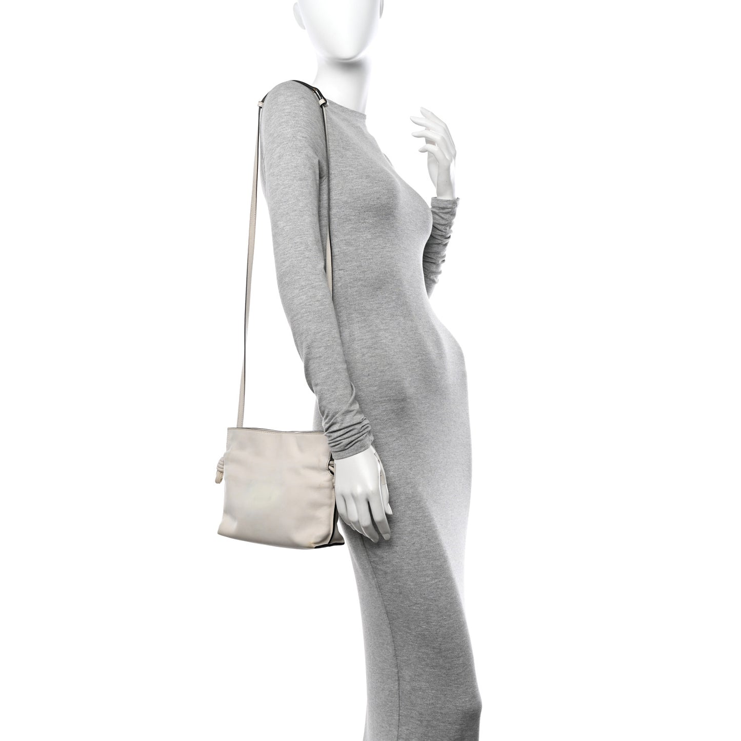 Calfskin Mini Flamenco Knot Clutch Angora