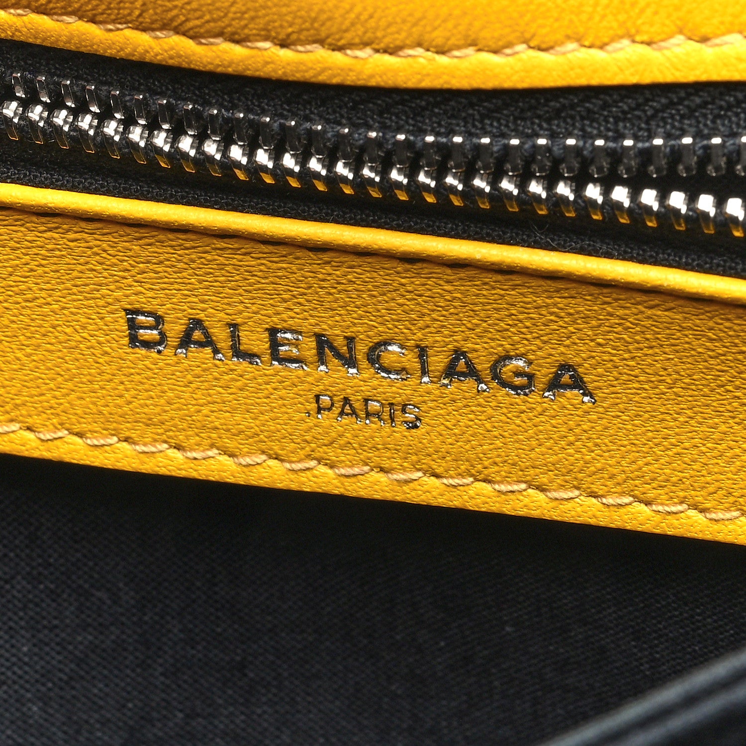 Balenciaga Chevre Silver Metallic Edge Hardware Envelope Clutch Jaune Epi 6 of 11