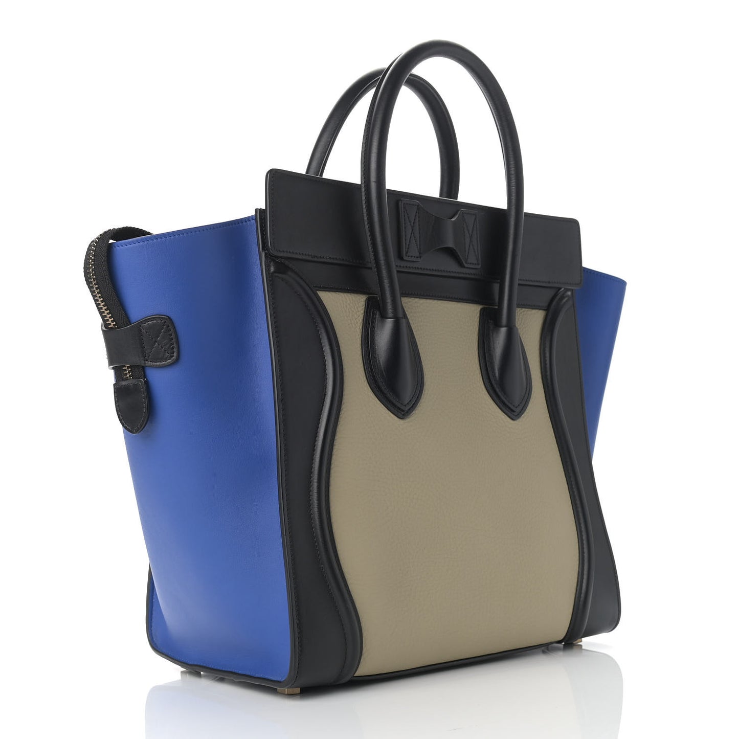 Elephant Calfskin Mini Tri-Color Luggage Beige