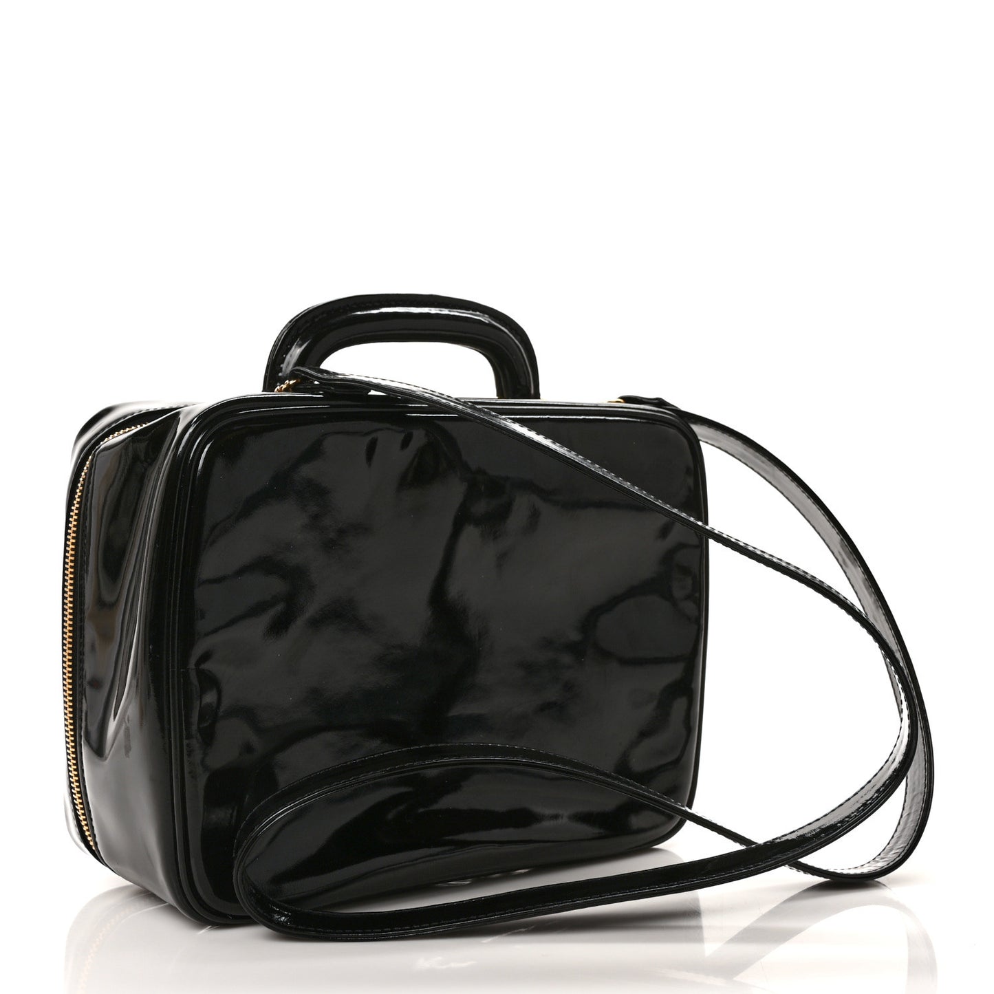 Patent CC Vanity Cosmetic Case Black