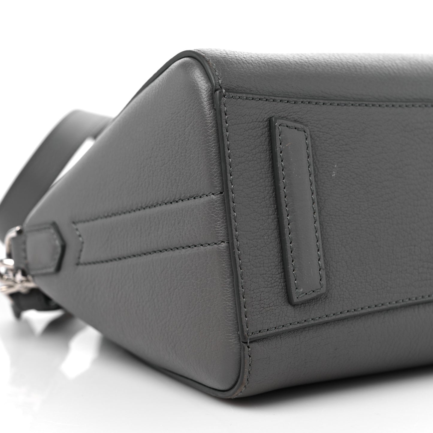 Sugar Goatskin Mini Antigona Pearl Grey