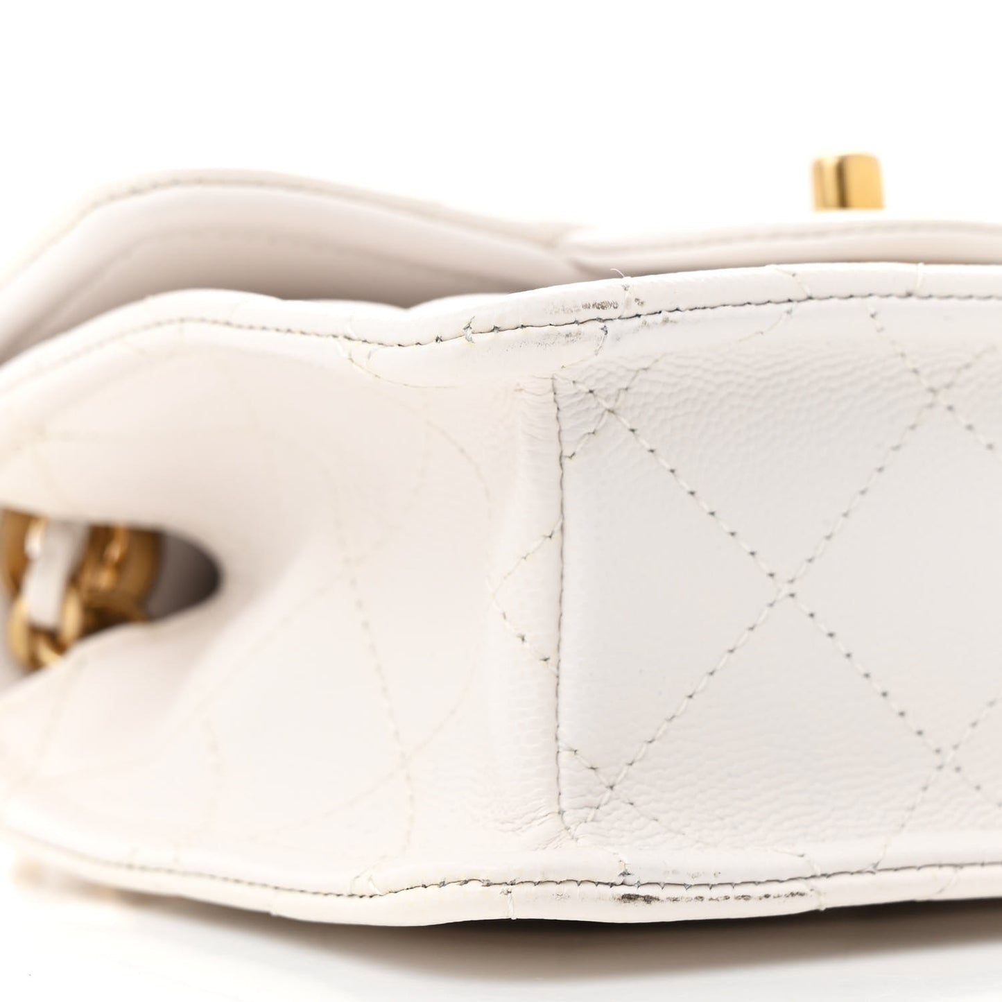 Caviar Quilted Mini Sweet Classic Flap White