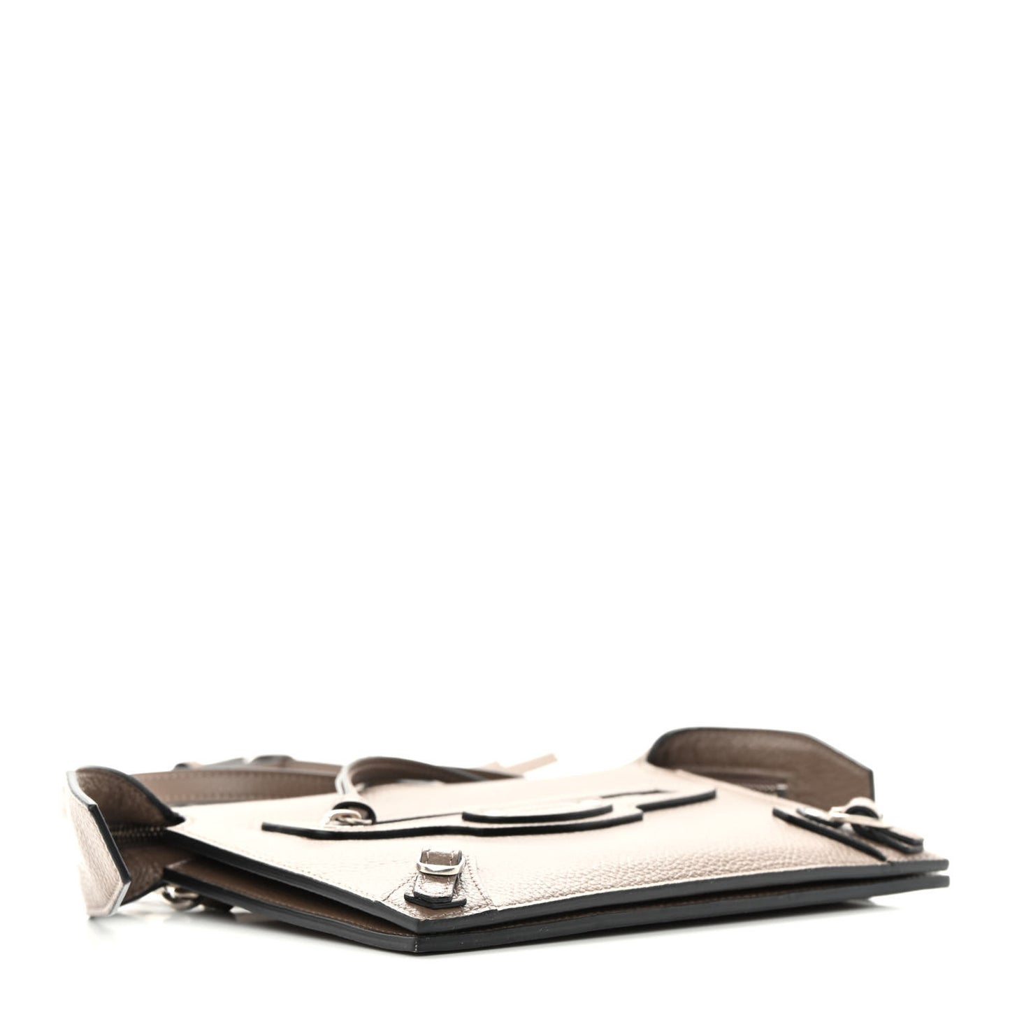 Grained Calfskin Neo Classic Aged Silver Multipouch Mink Grey