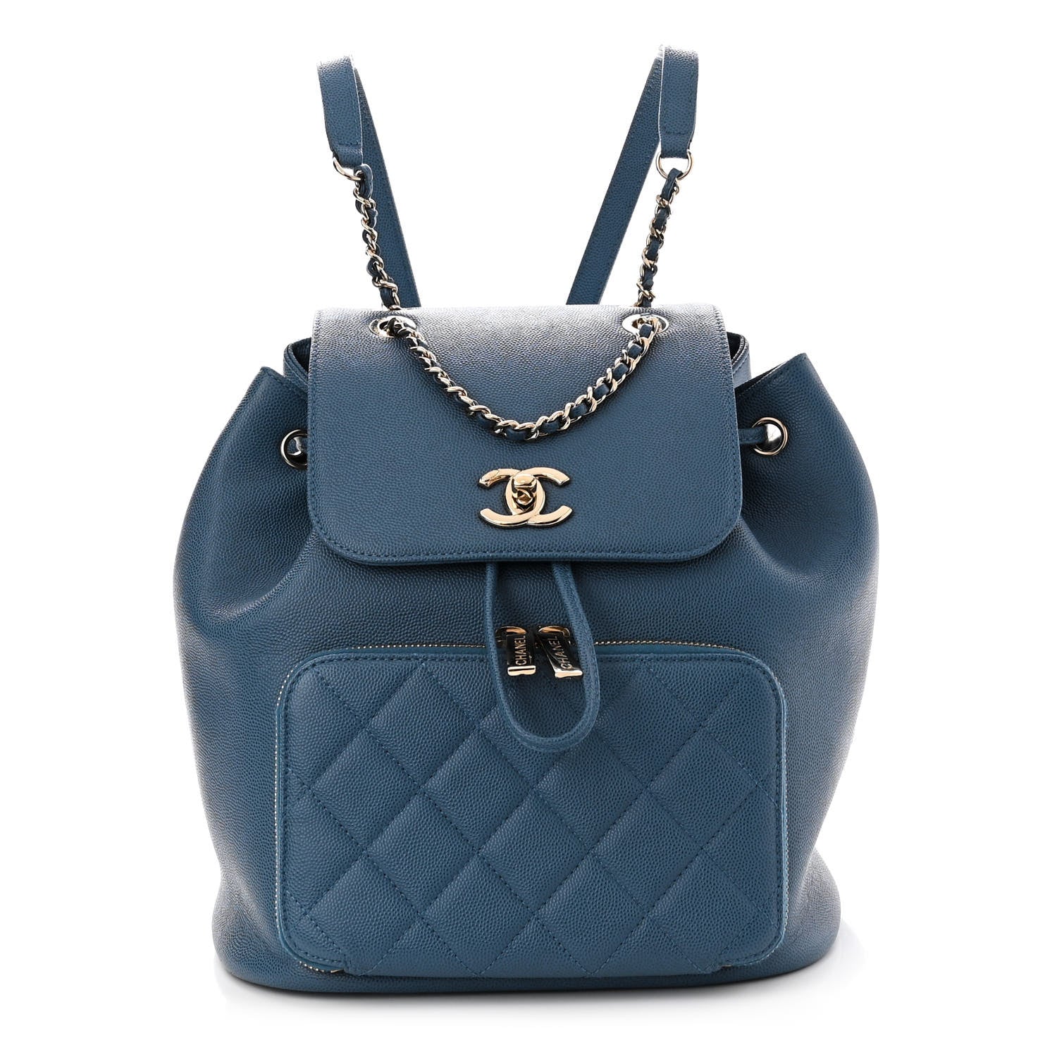 Chanel Caviar Quilted Business Affinity Backpack Blue 1199033