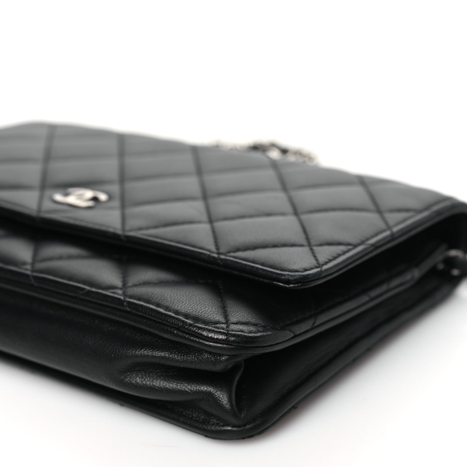 Chanel Lambskin Quilted Wallet On Chain WOC Black 12 of 13