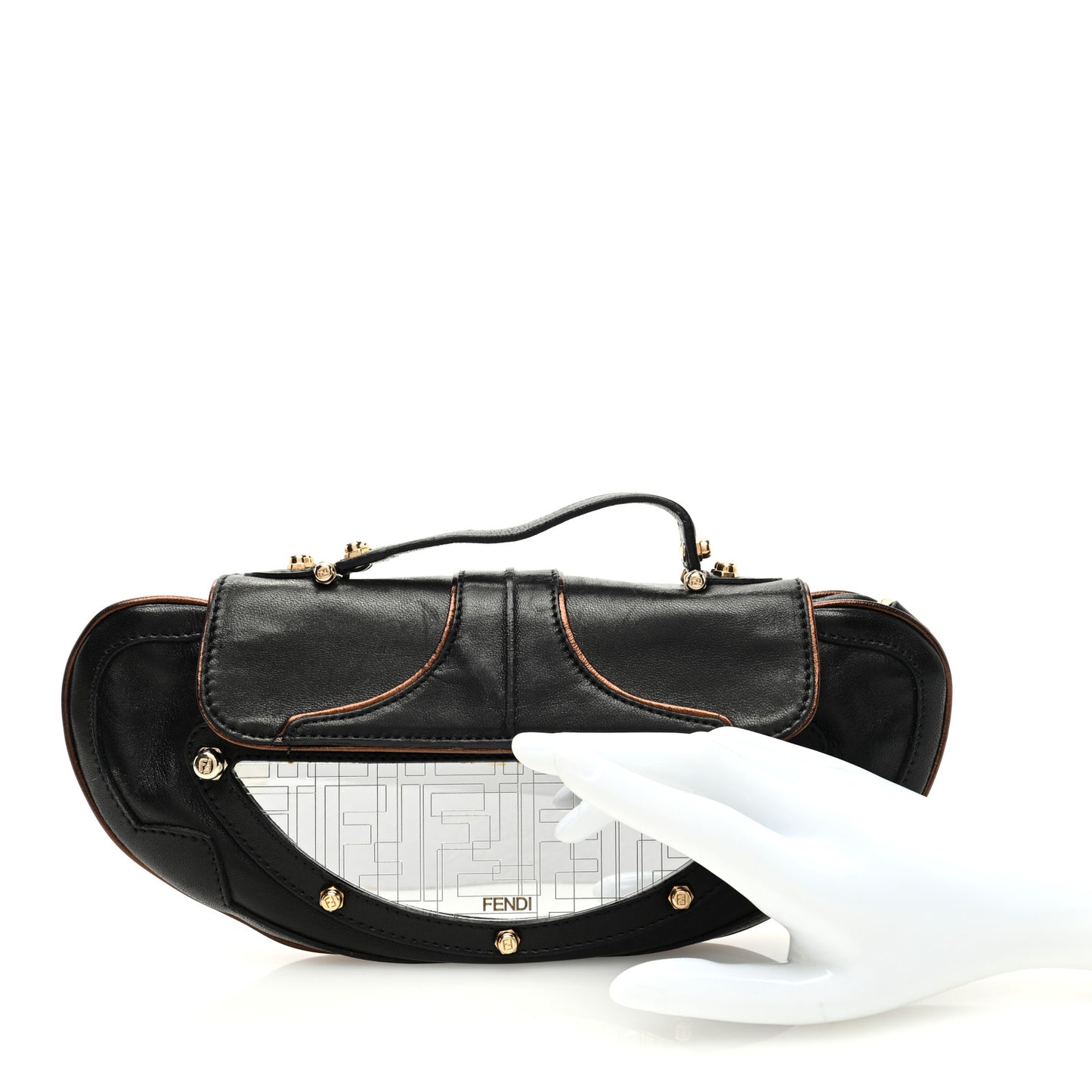 Zucca Vanity Mirror Clutch Black