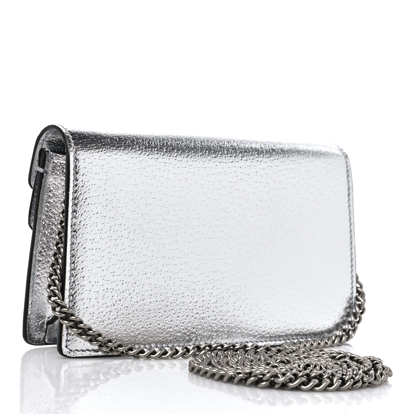 Metallic Calfskin Super Mini Dionysus Shoulder Bag Silver