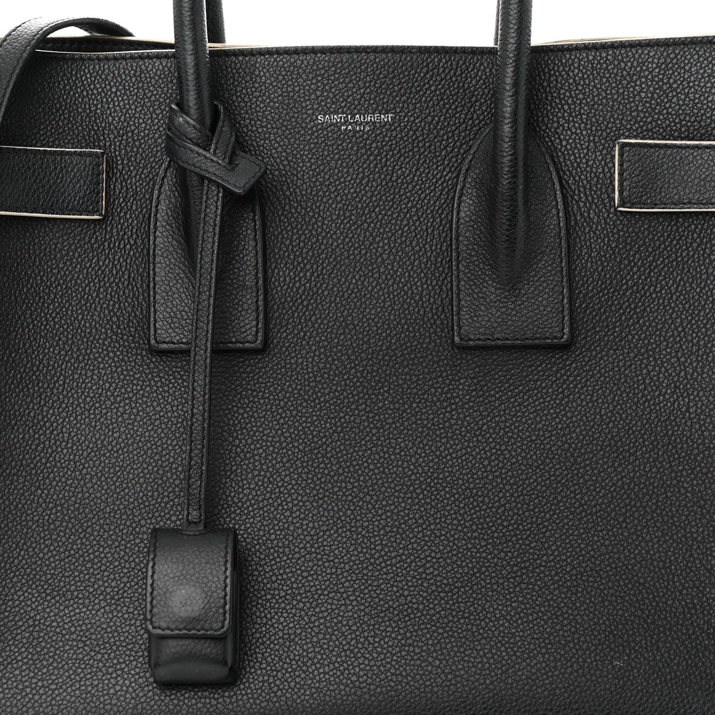 Calfskin Small Sac De Jour Black White
