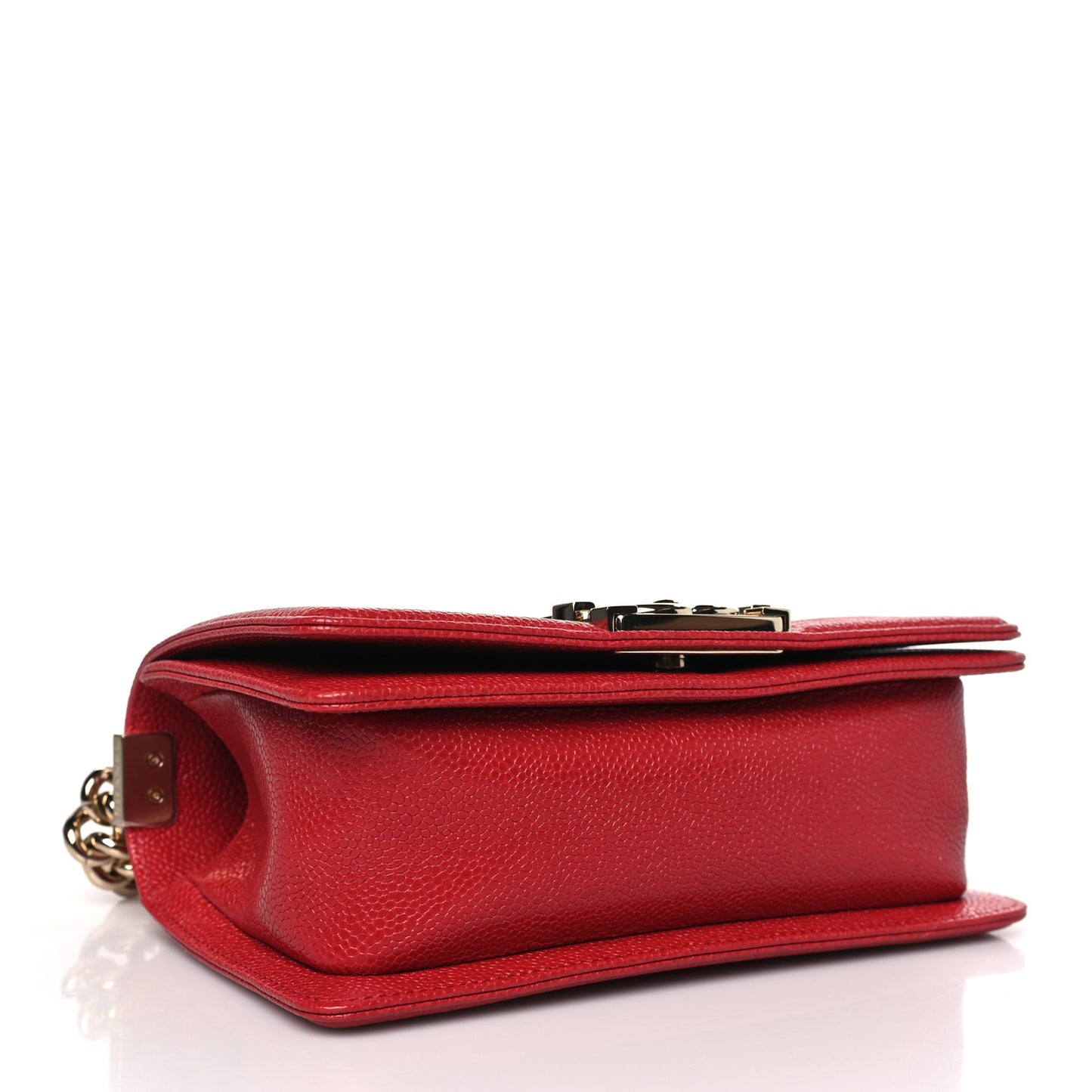Caviar Quilted Small Boy Flap Red