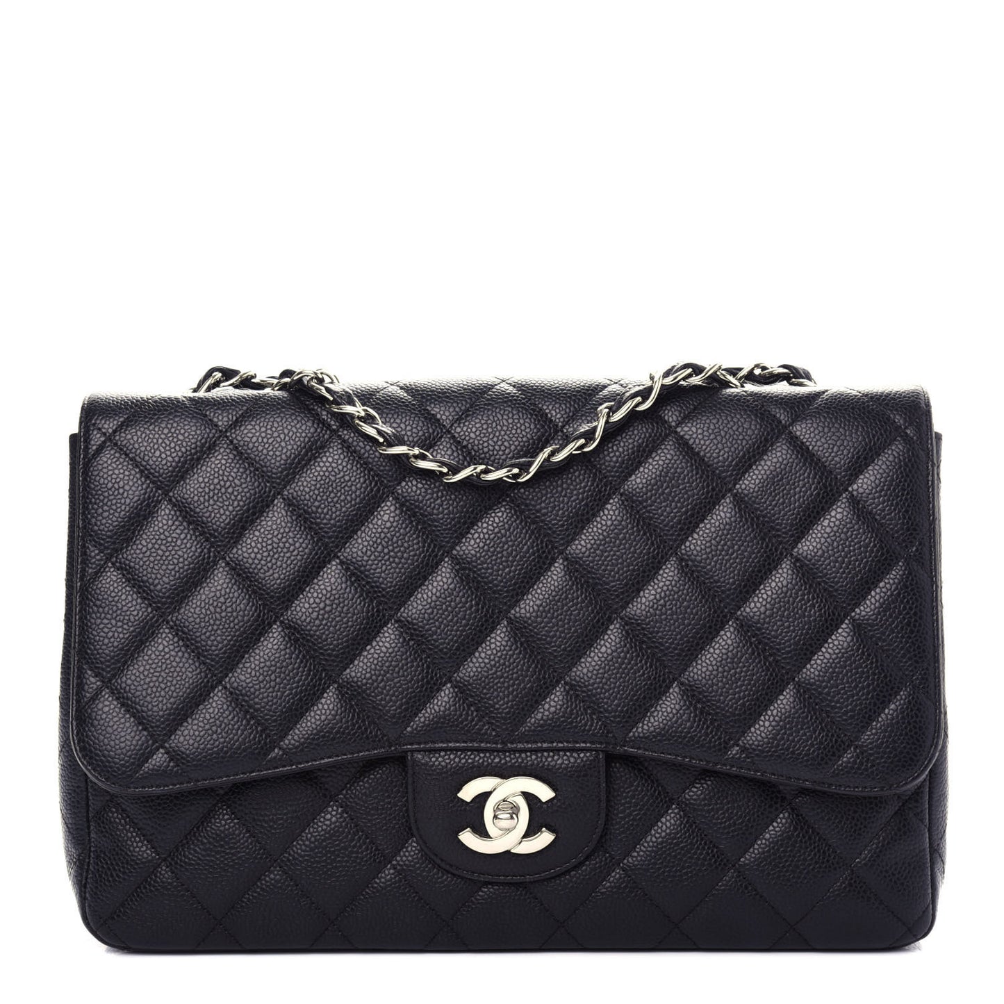Caviar Quilted Jumbo Single Flap Black
