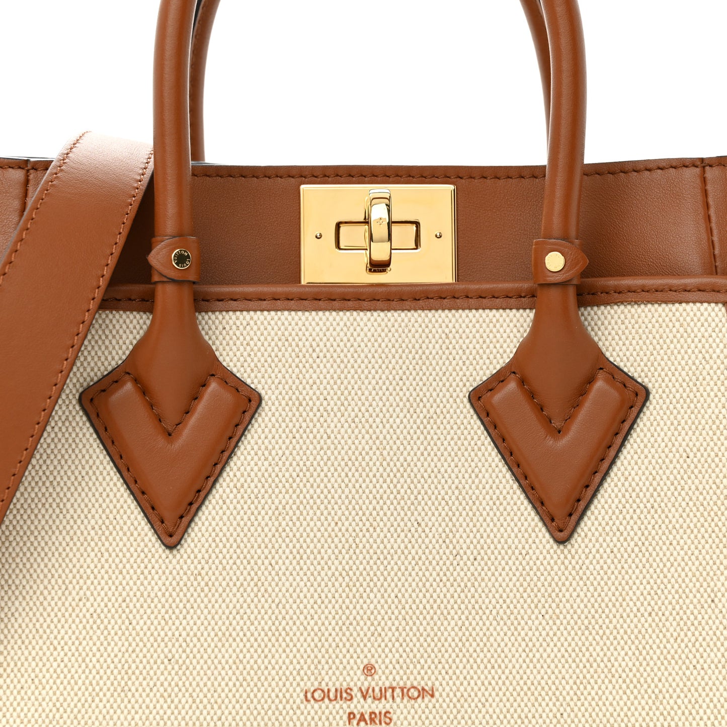 Canvas Calfskin Monogram On My Side PM Caramel Tan