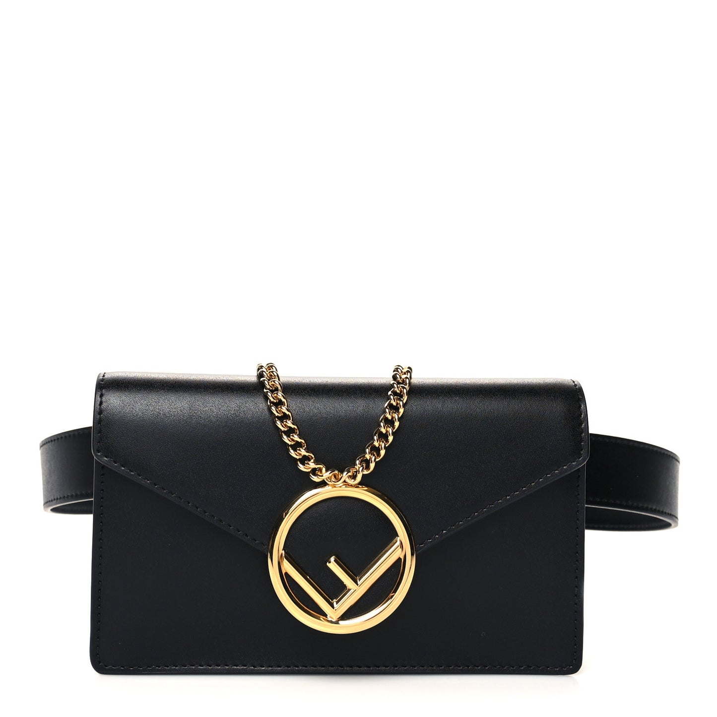 Vitello Liberty Lucido F is Fendi Envelope Belt Bag Black