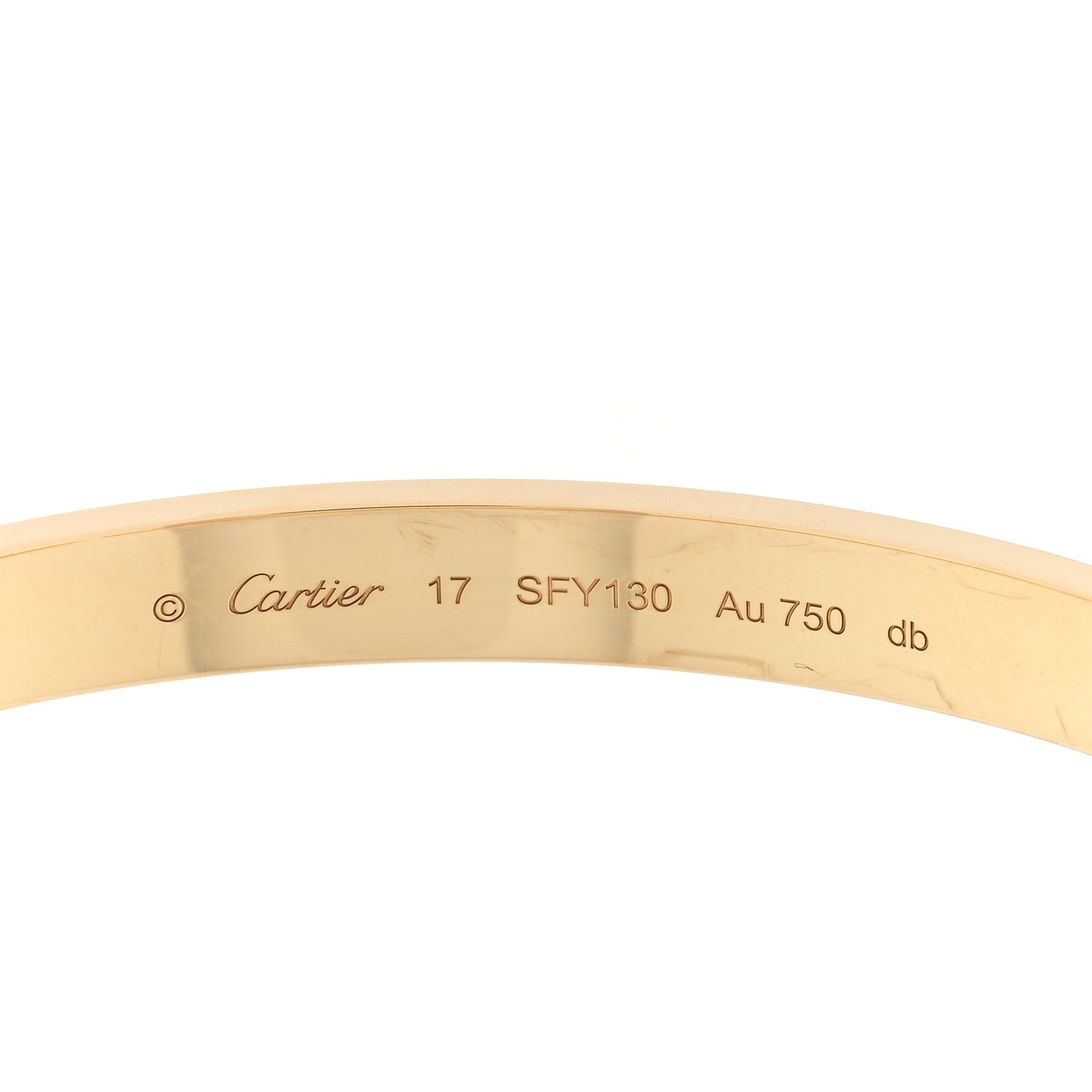18K Yellow Gold LOVE Bracelet 17