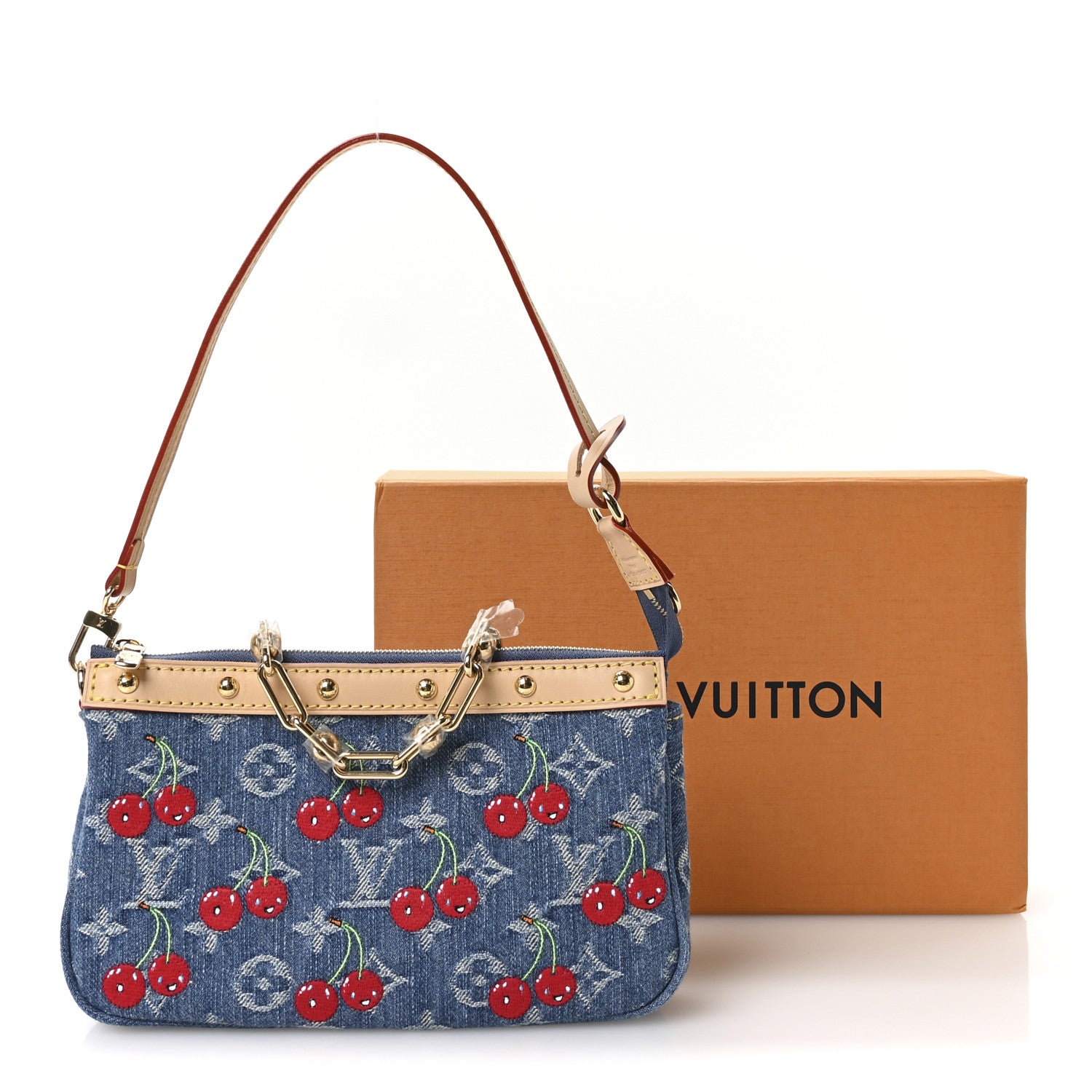 Louis Vuitton LV X TM Monogram Denim Cerises Pochette Accessories Blue 11 of 11