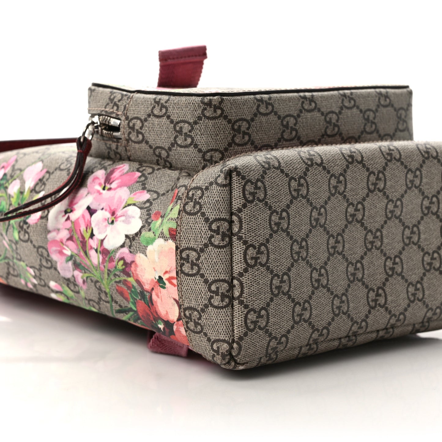 GG Supreme Monogram Blooms Small Single Buckle Backpack Beige Multicolor Dry Rose