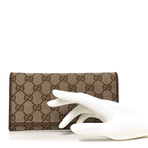 Monogram Dollar Calfskin Continental Flap Wallet Beige Ebony Tabacco