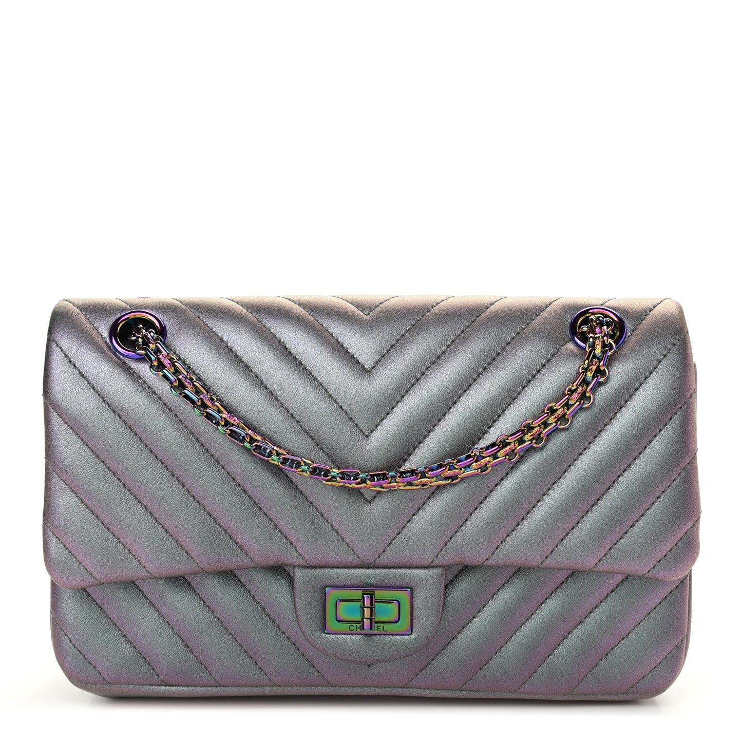 Iridescent Lambskin Chevron Quilted 2.55 Reissue 225 Flap Light Purple
