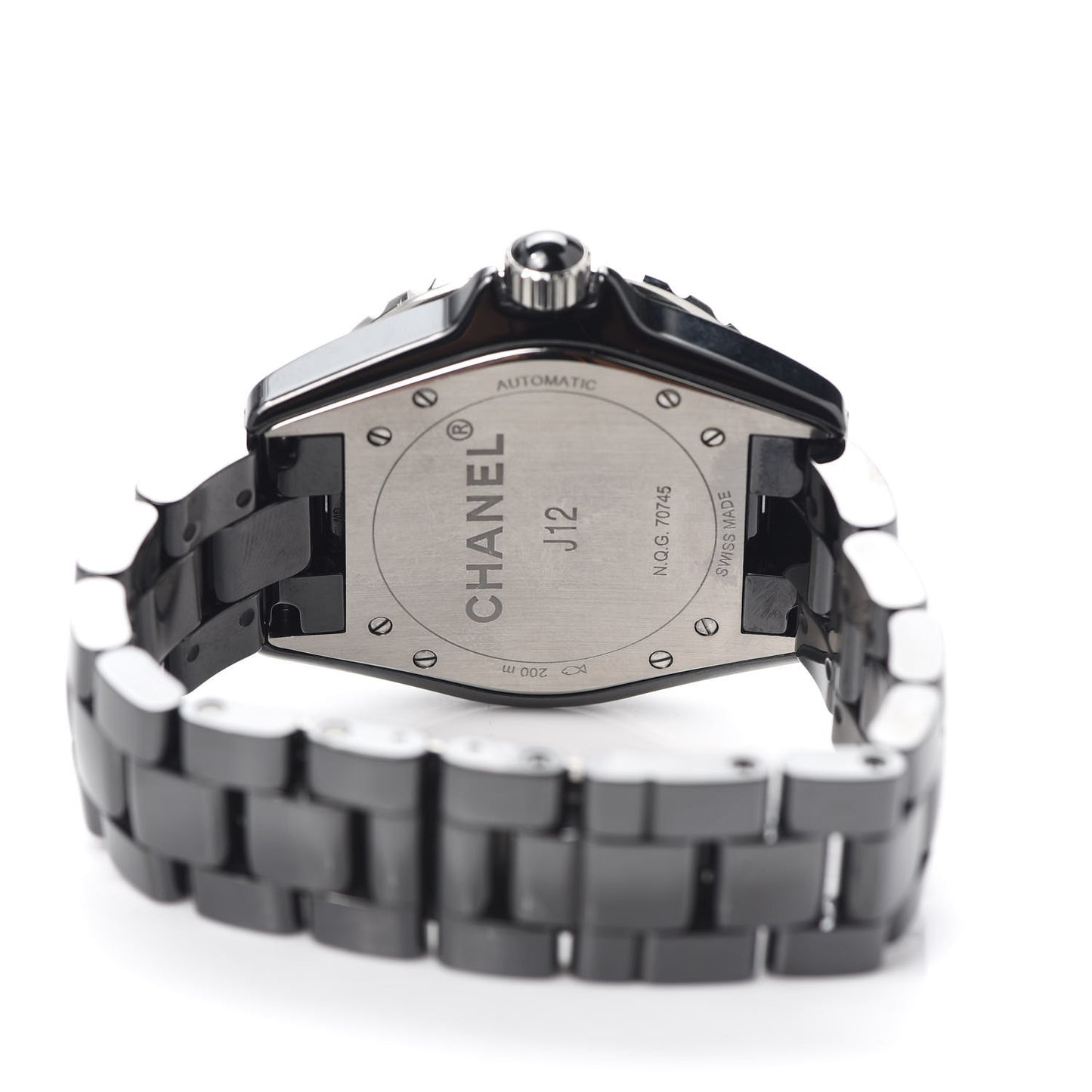 Stainless Steel Ceramic Diamond 38mm J12 Automatic Watch Black