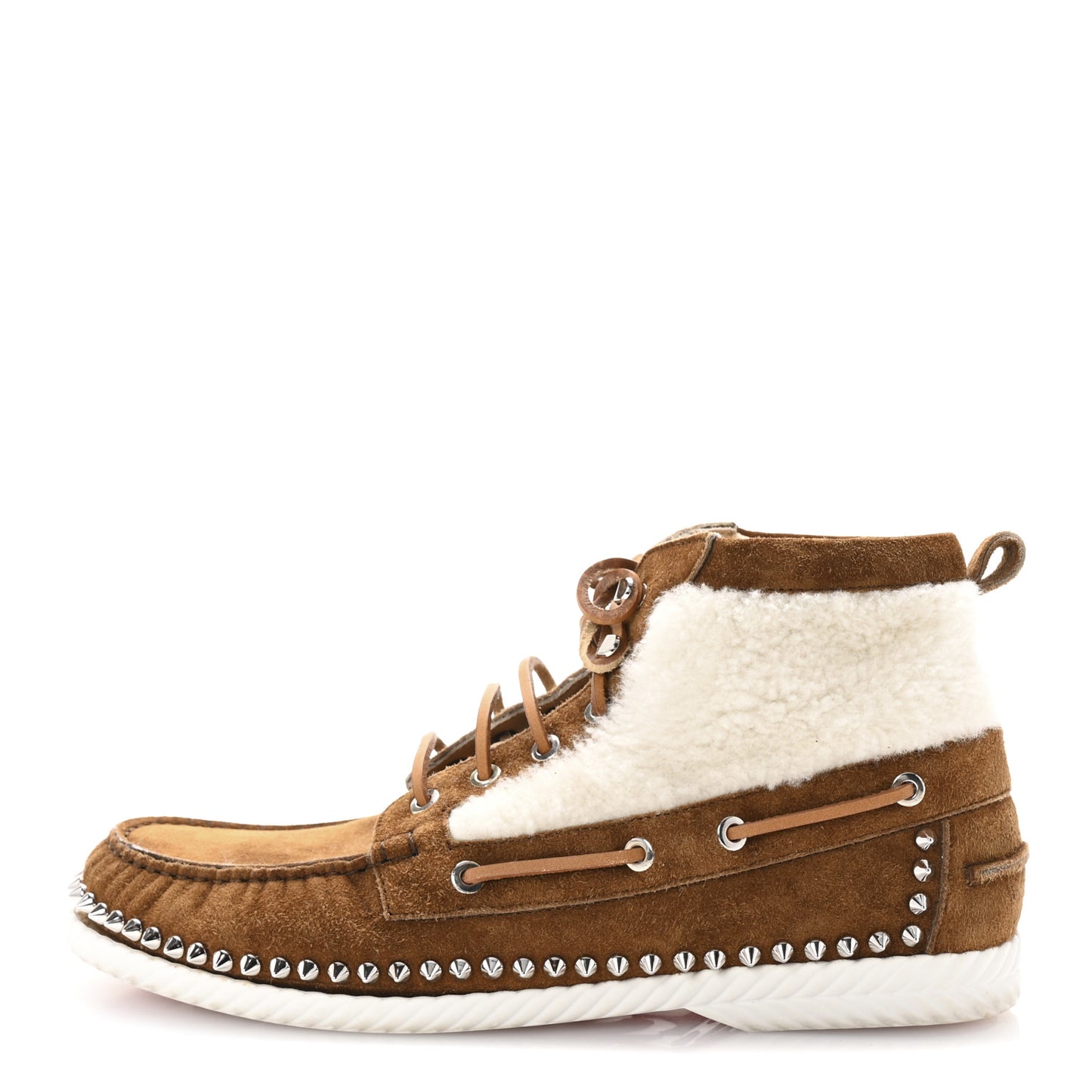 Suede Shearling Studded Toronto Flat Sneakers 40.5 Nounours